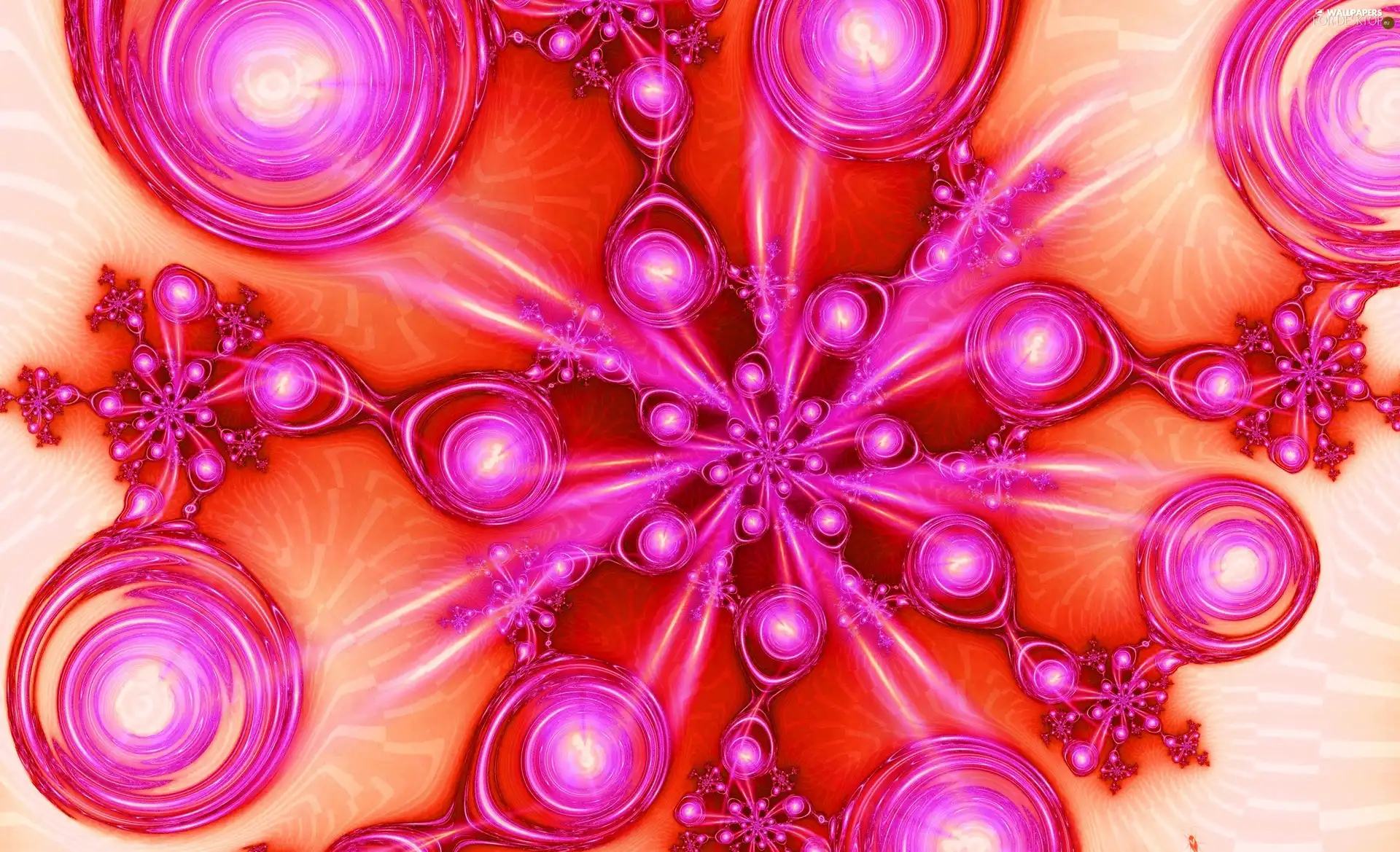 Pink, abstraction, graphics, bubbles