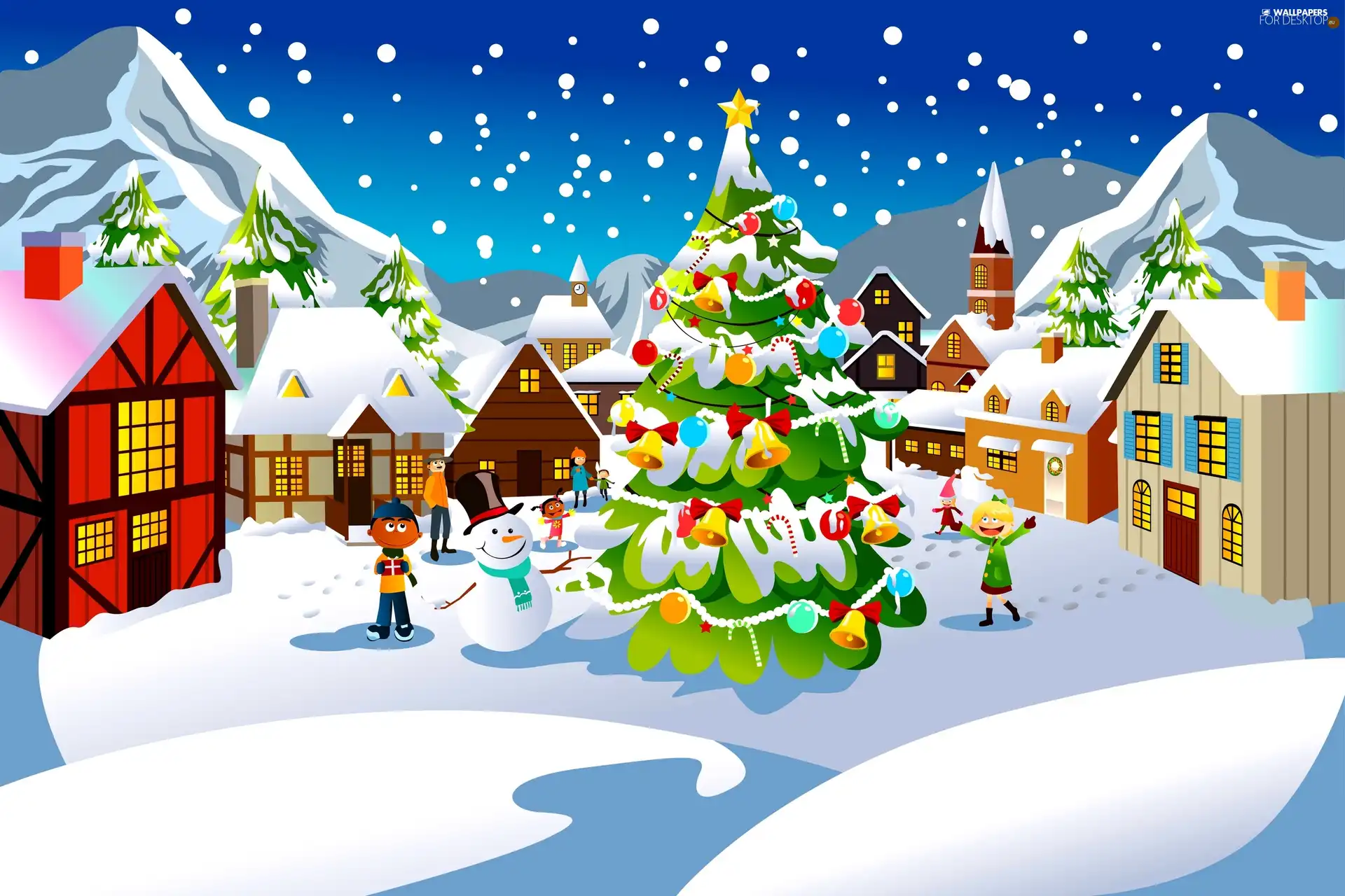 christmas tree, Christmas, graphics, Kids