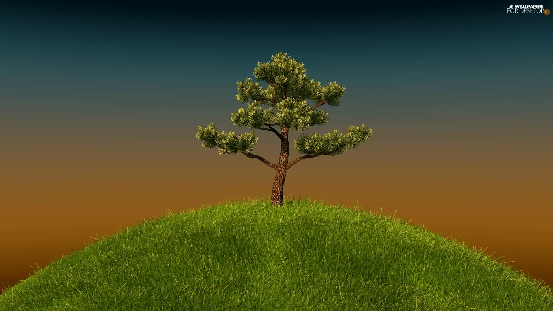 graphics, lonely, trees