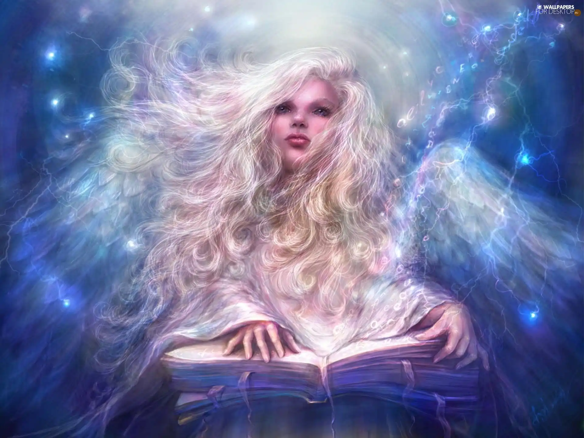 Women, book, graphics, angel