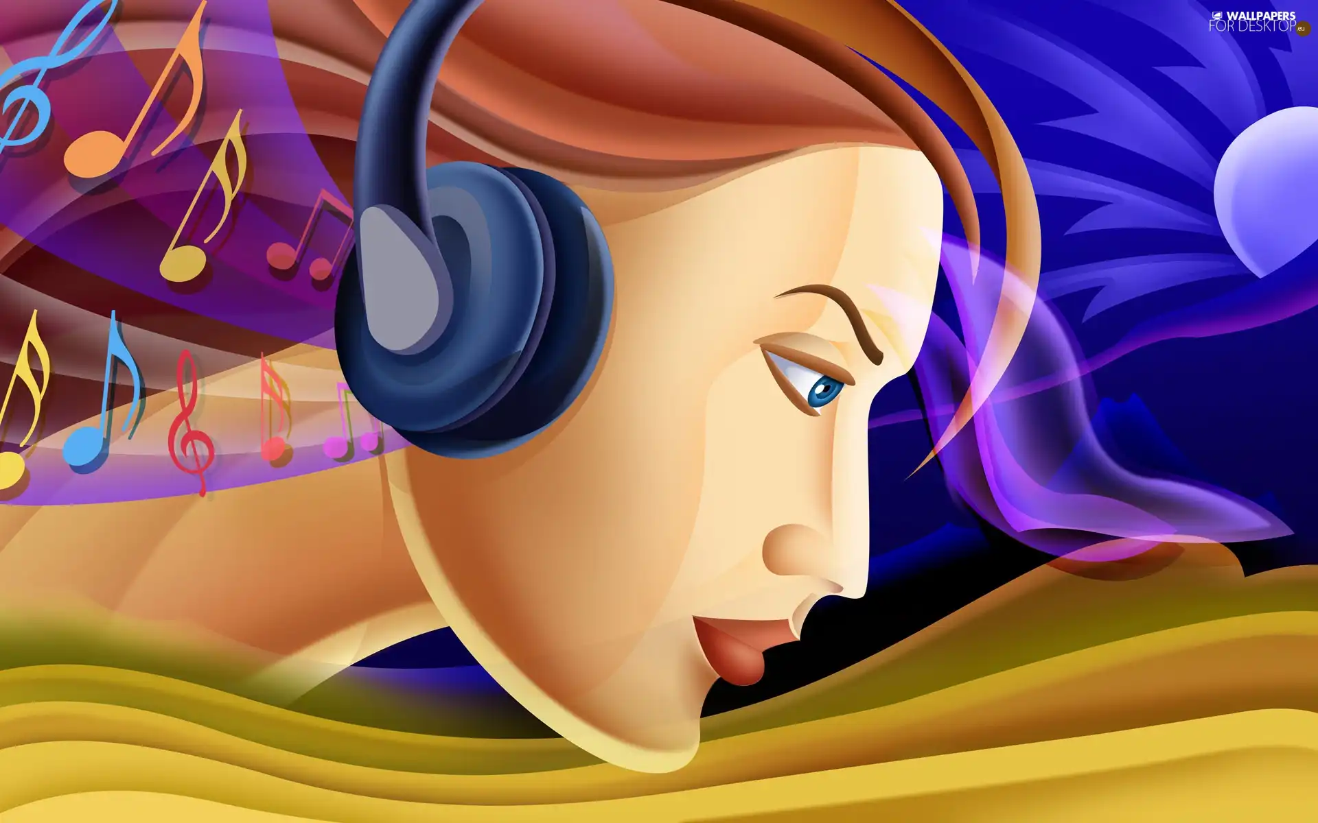 Women, Tunes, graphics, HEADPHONES