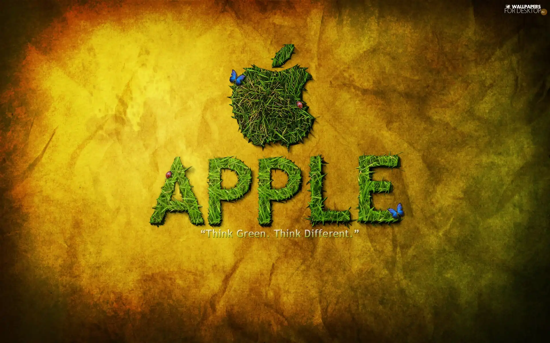 Apple, text, grass, logo