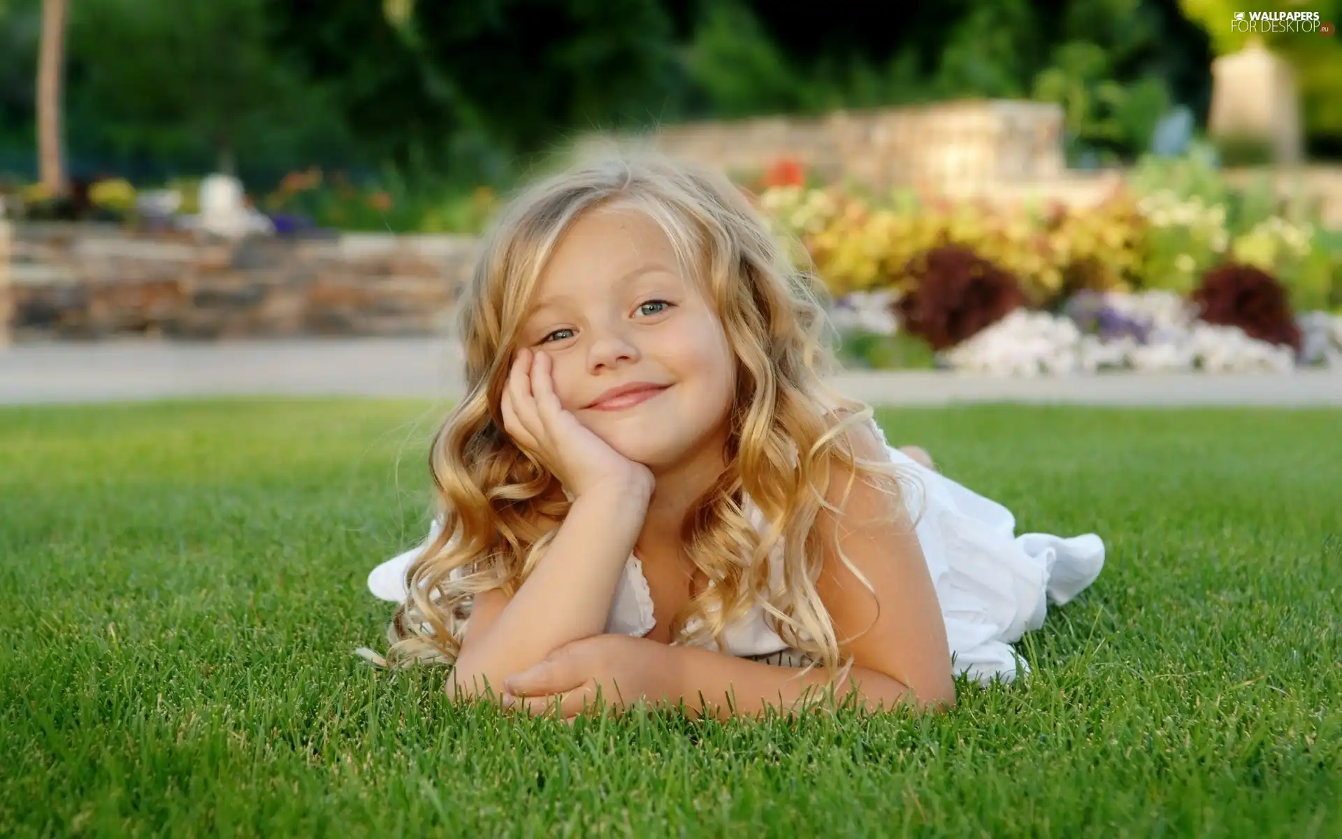 girl, Hair, grass, Longs