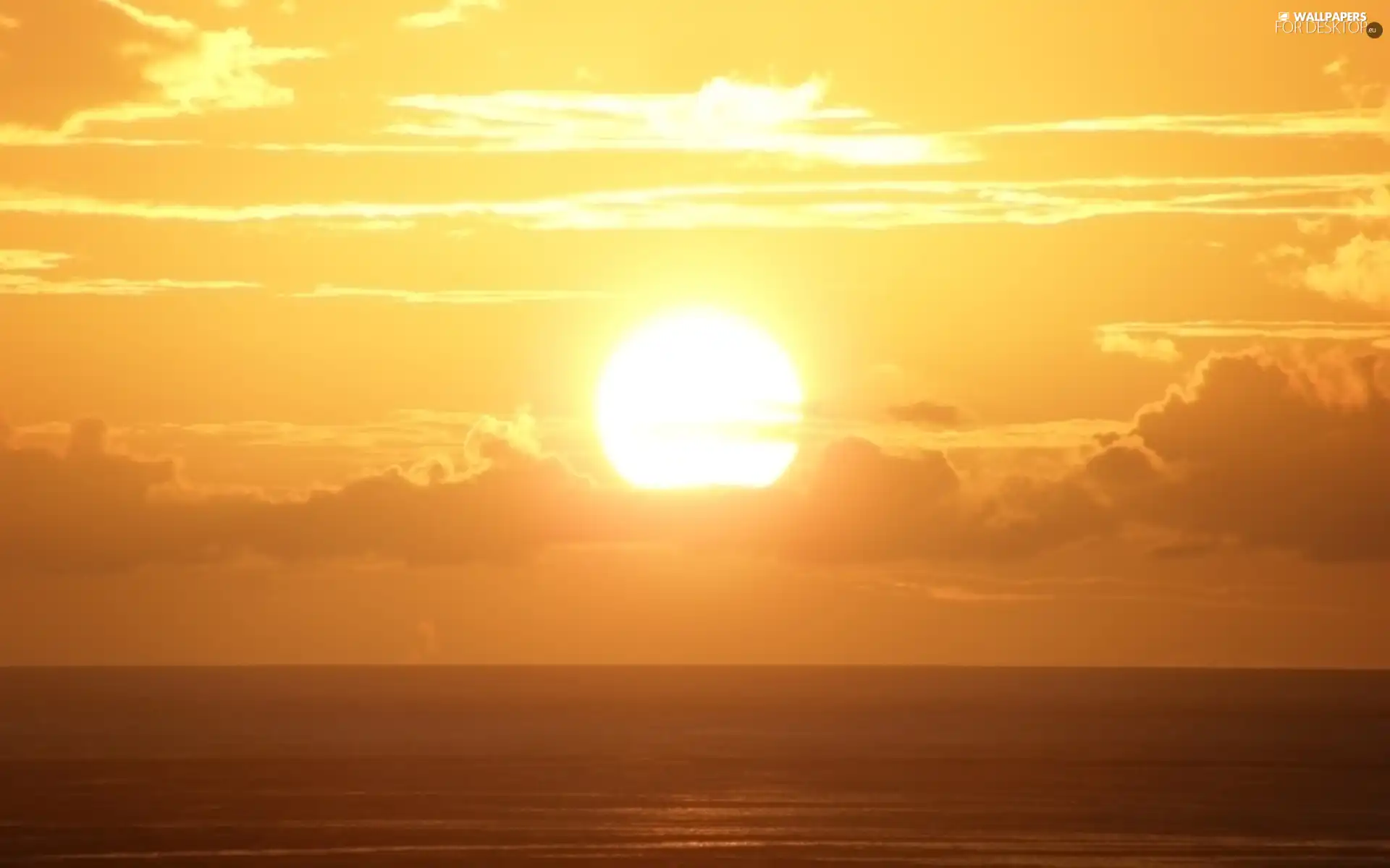 clouds, sea, Great Sunsets