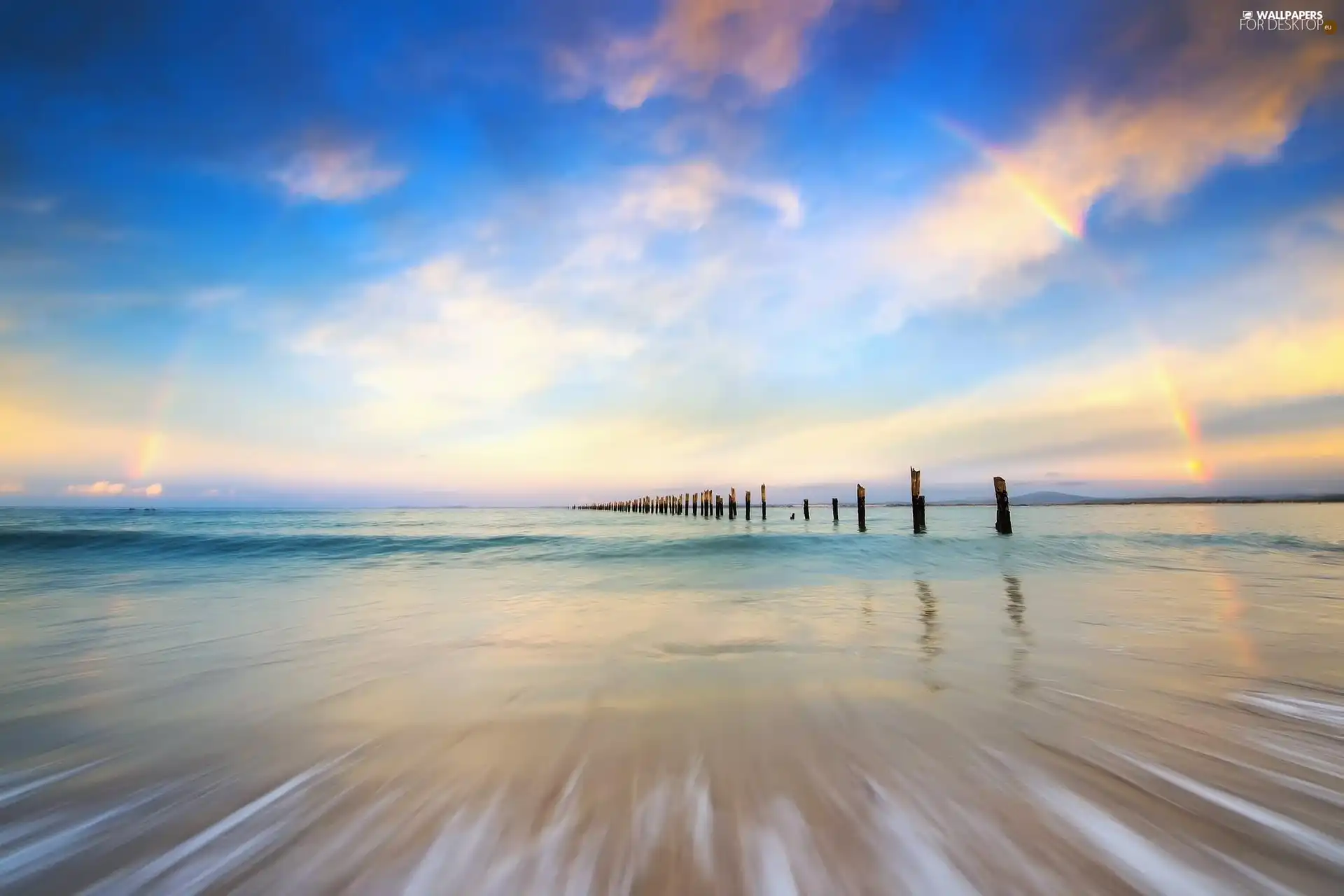 Great Rainbows, Pale, sun, sea, west