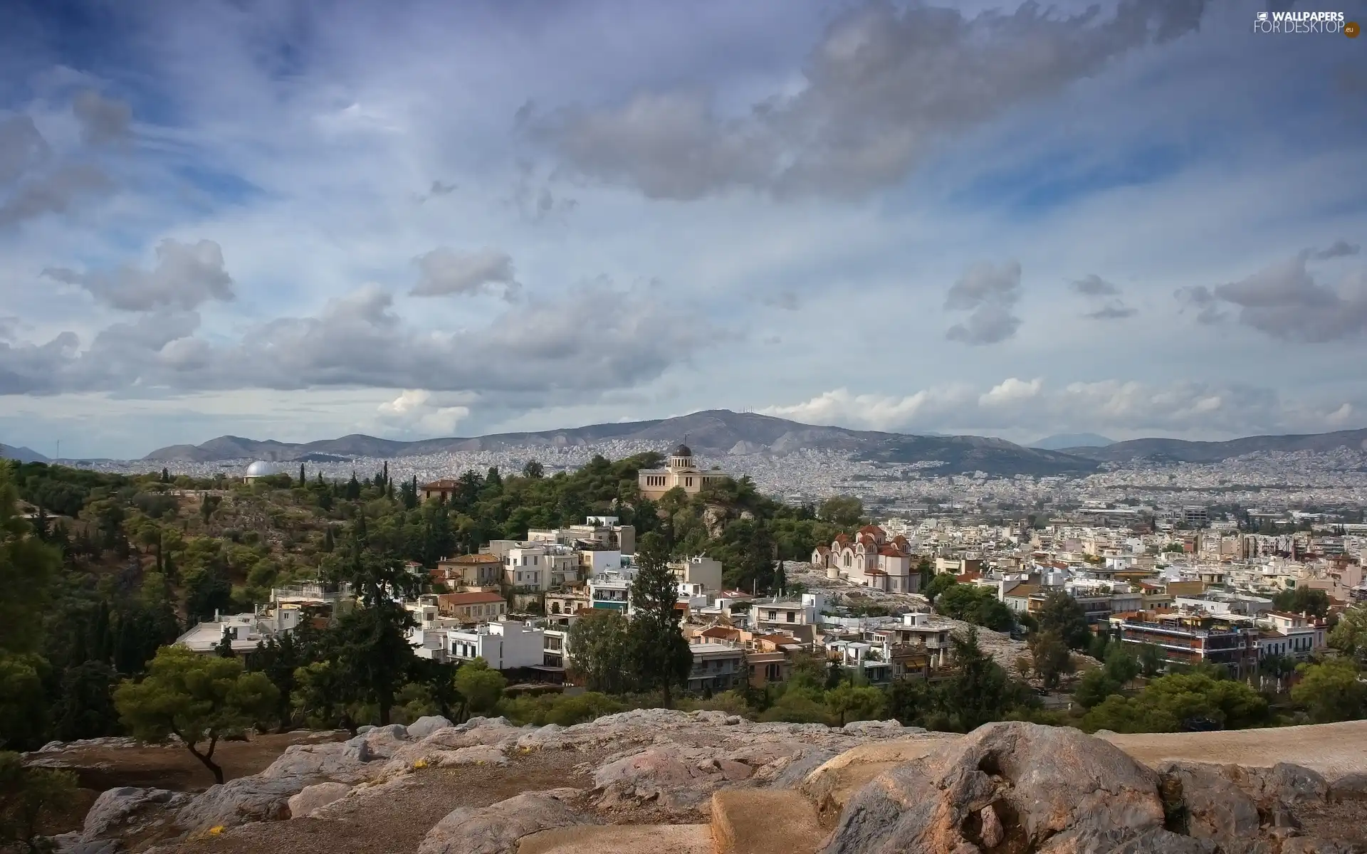 panorama, Athens, Greece, town