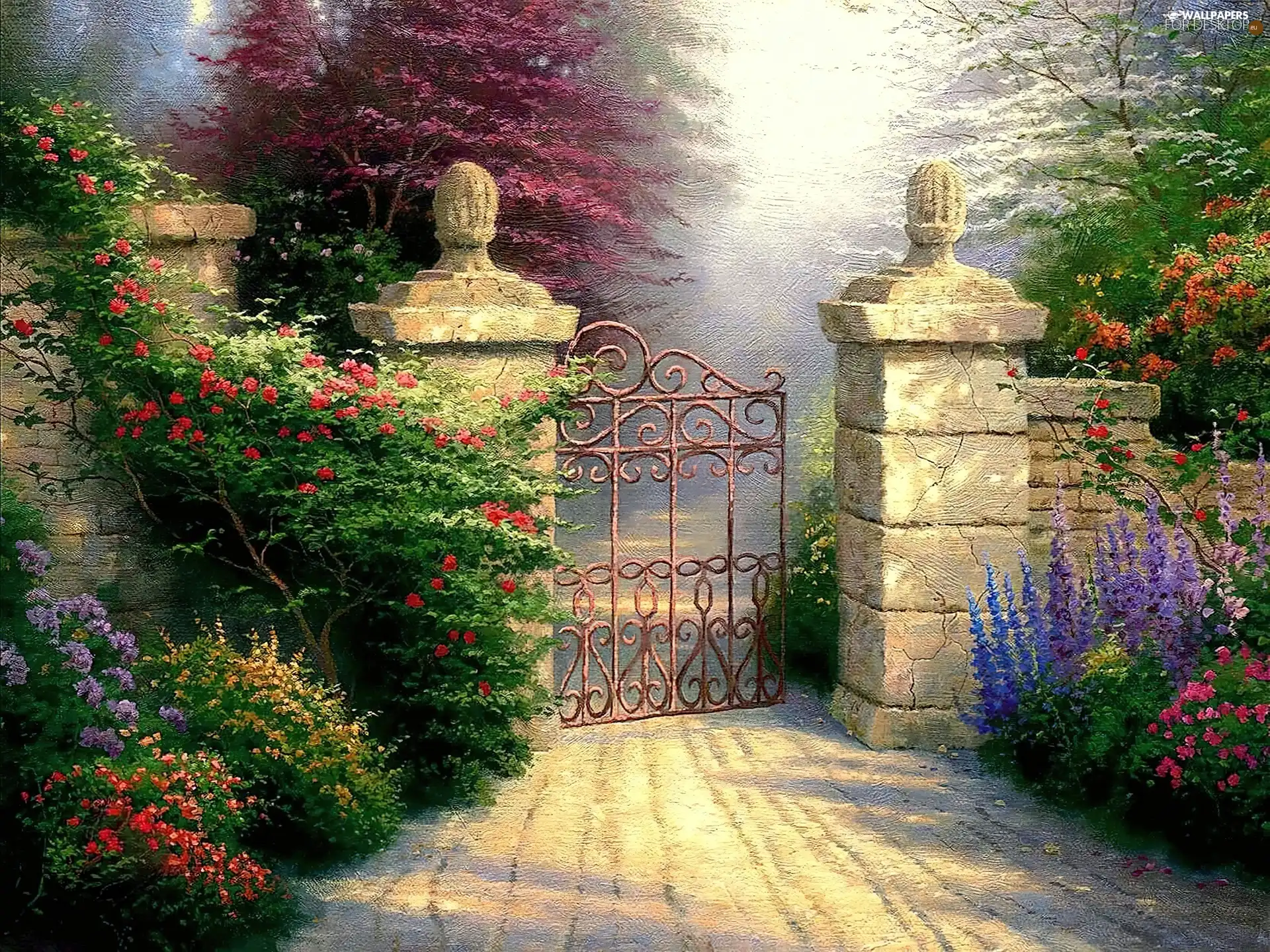 Garden, Fance, green, Gate