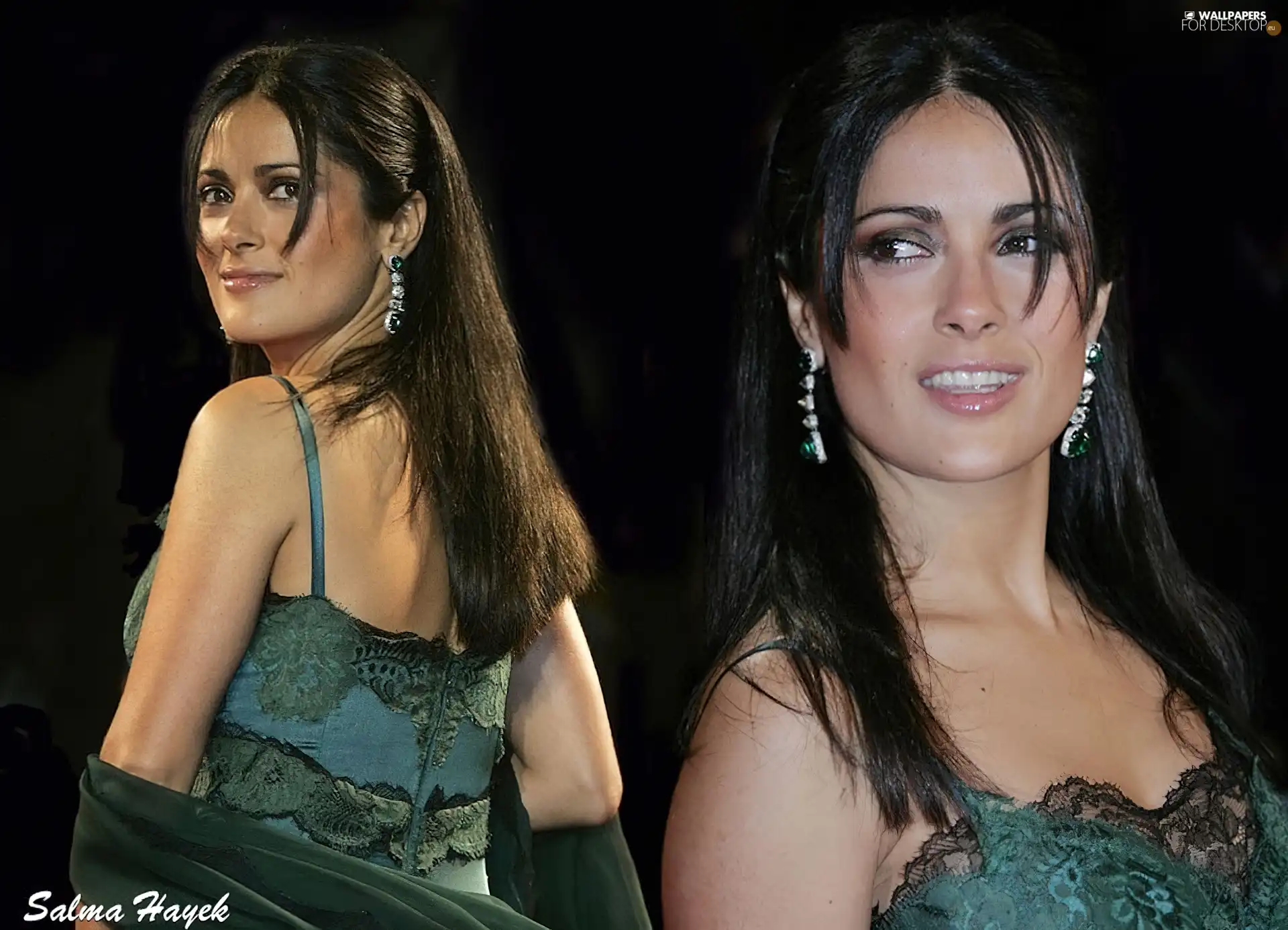 Dress, Salma Hayek, Green