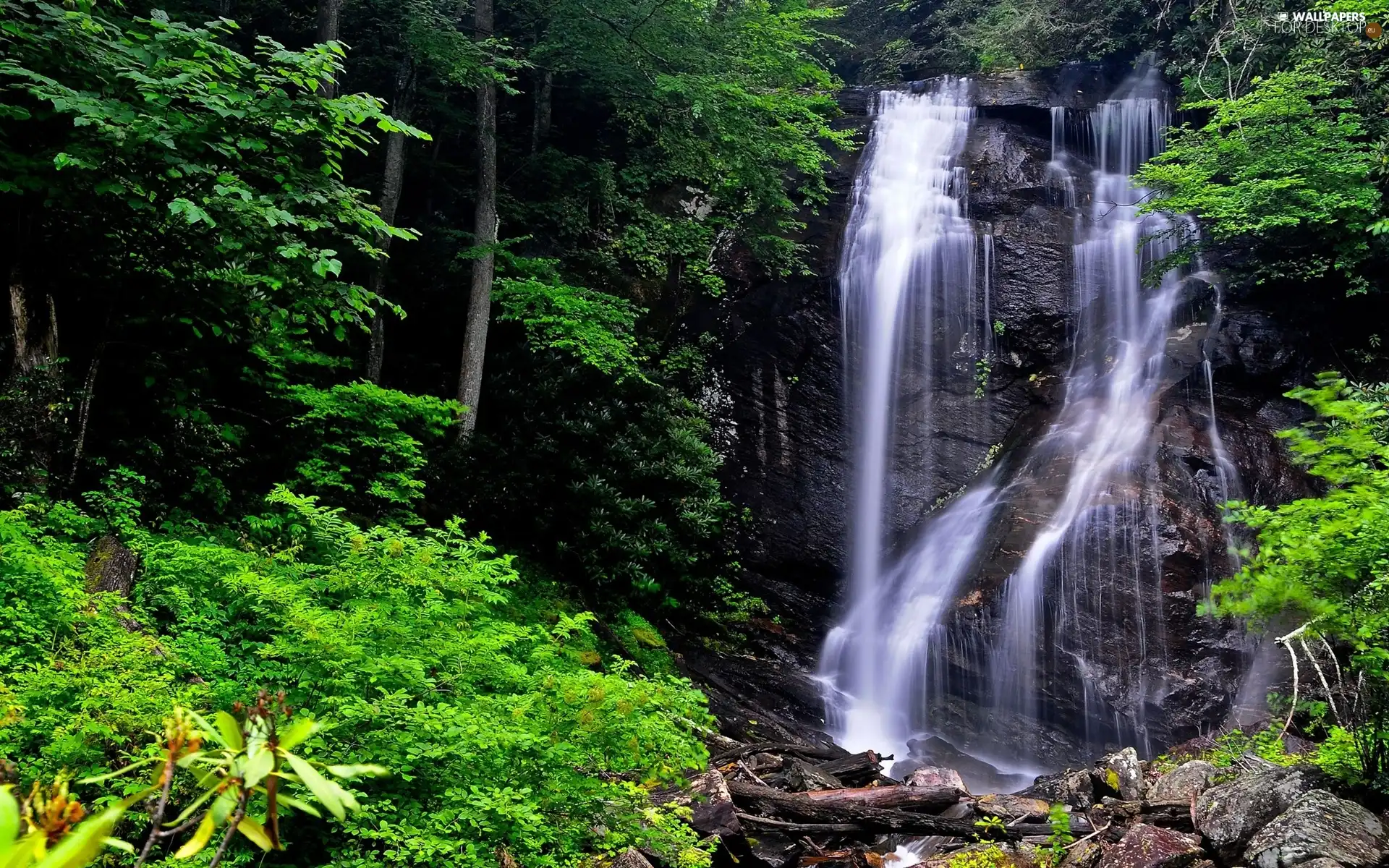 waterfall, green