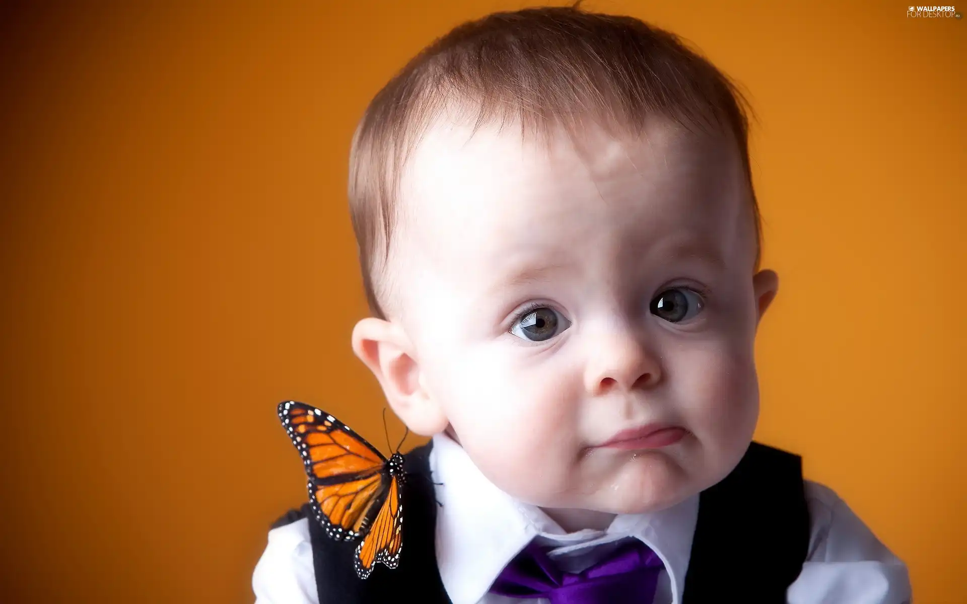 grimace, boy, butterfly