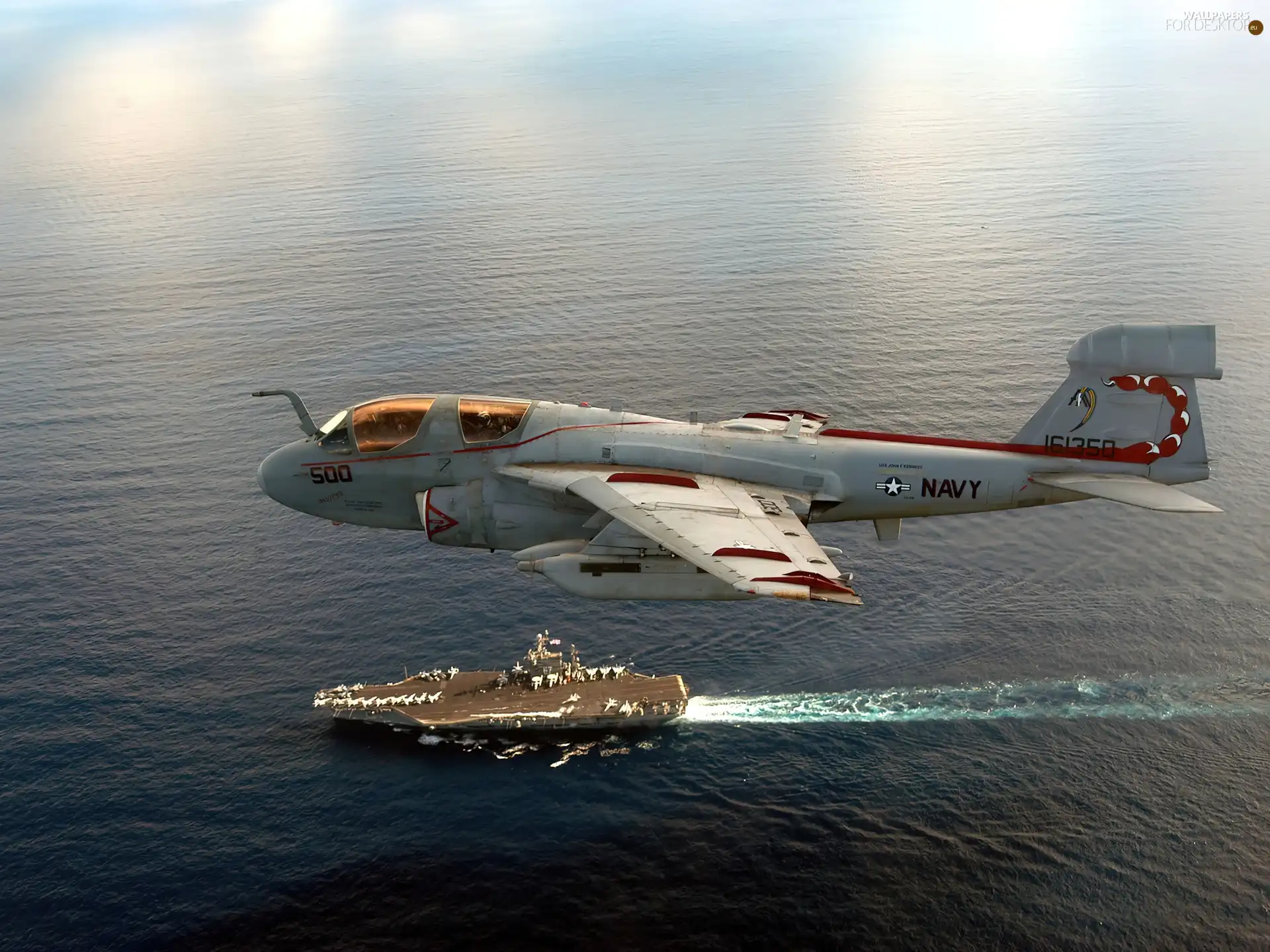 aircraft carrier, plane, Northrop Grumman EA-6B Prowler