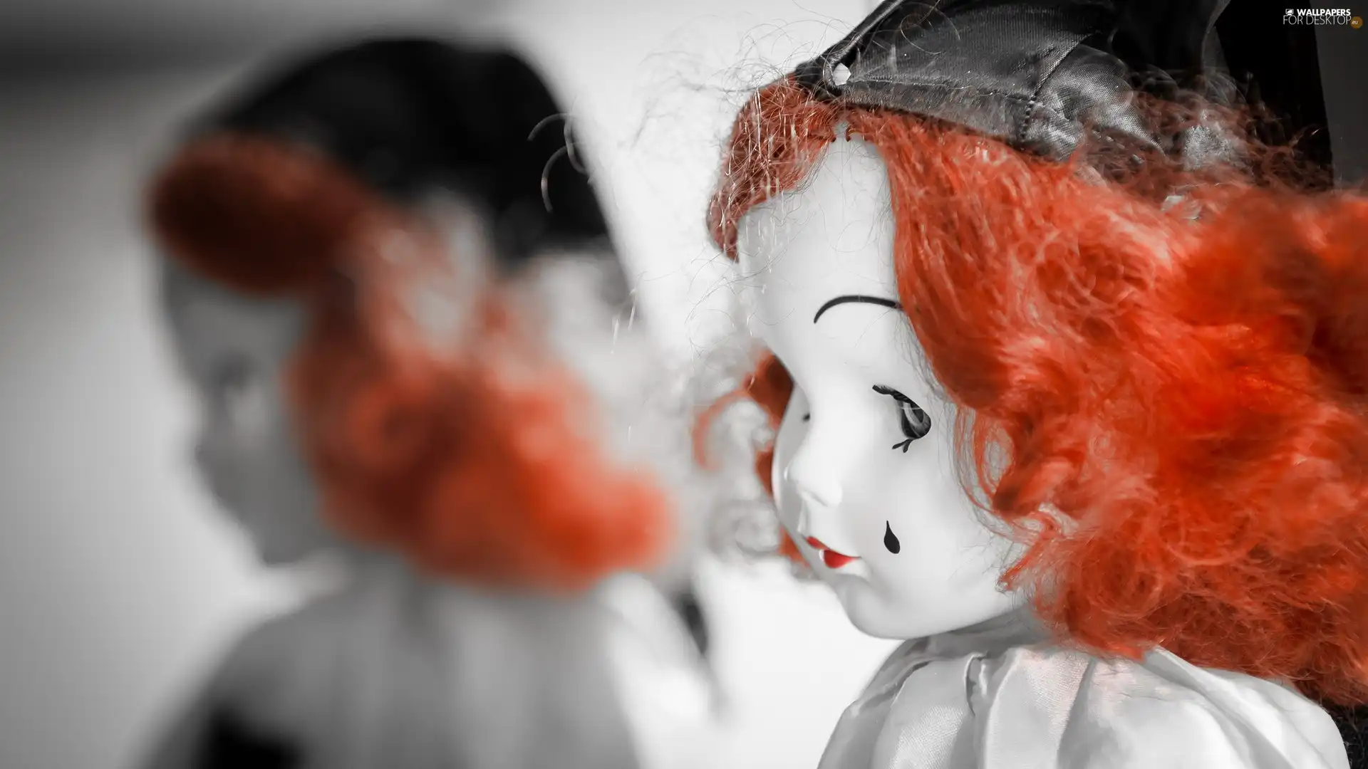 doll, red head, Hair, Pierrot