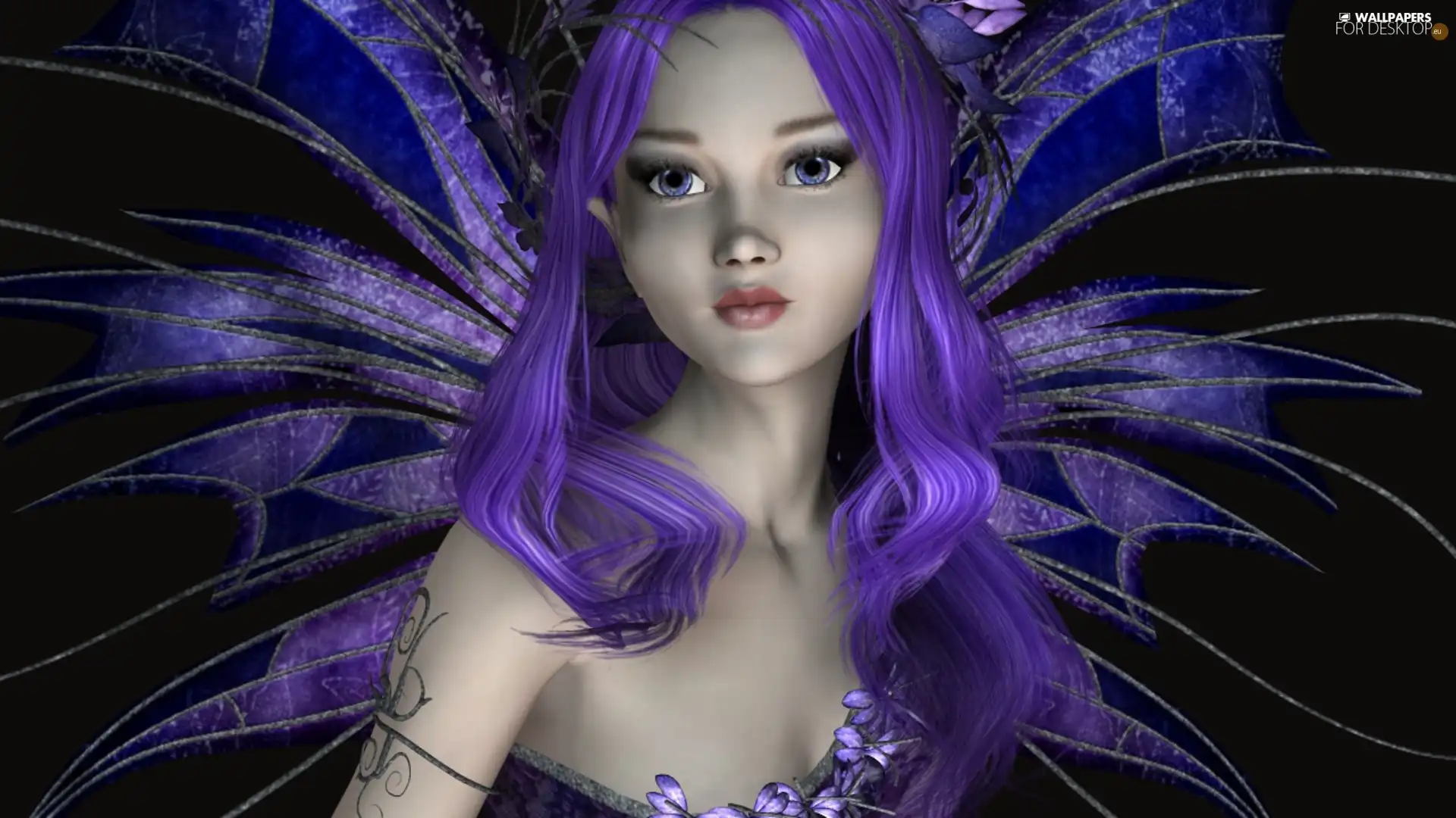 Hair, Women, purple