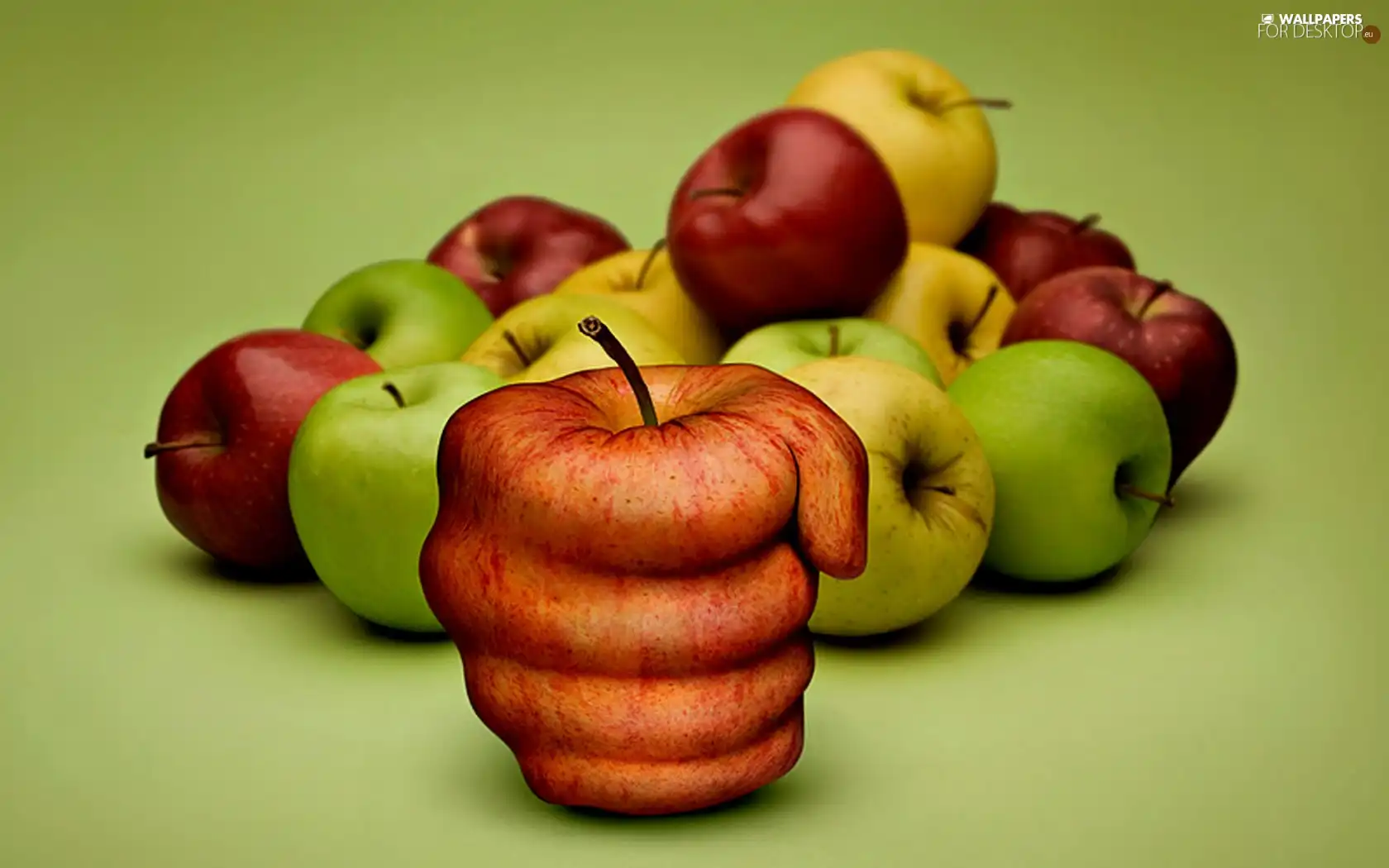 apples, hand