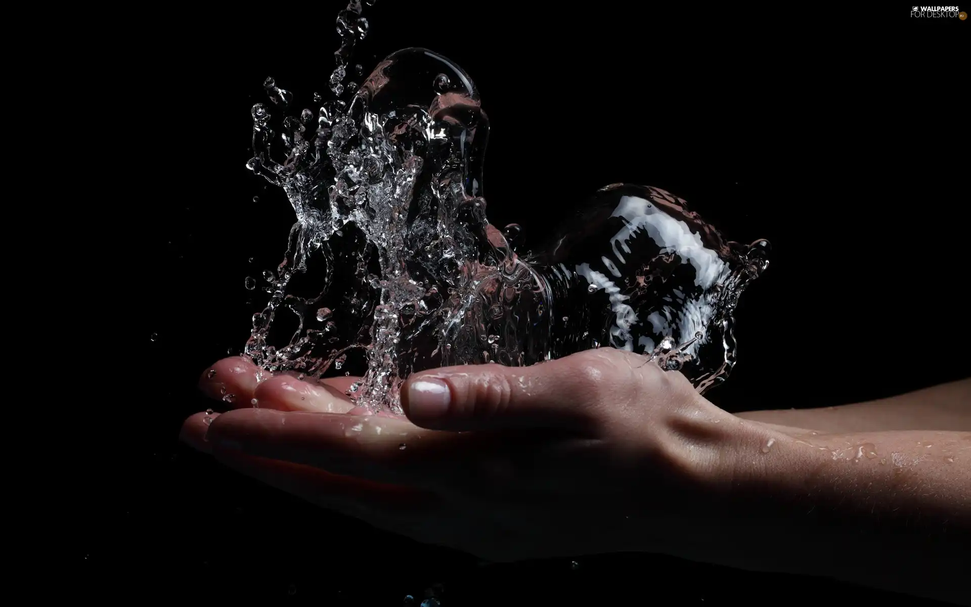 water, hand