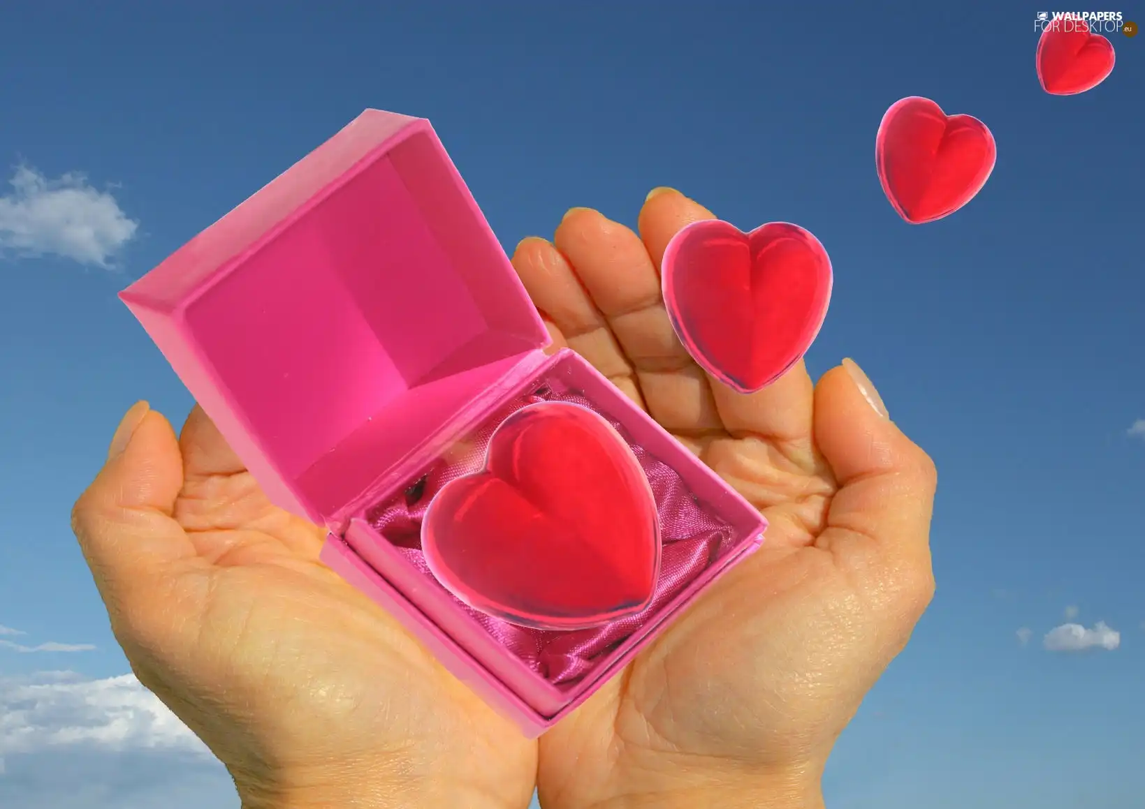 hands, Box, hearts