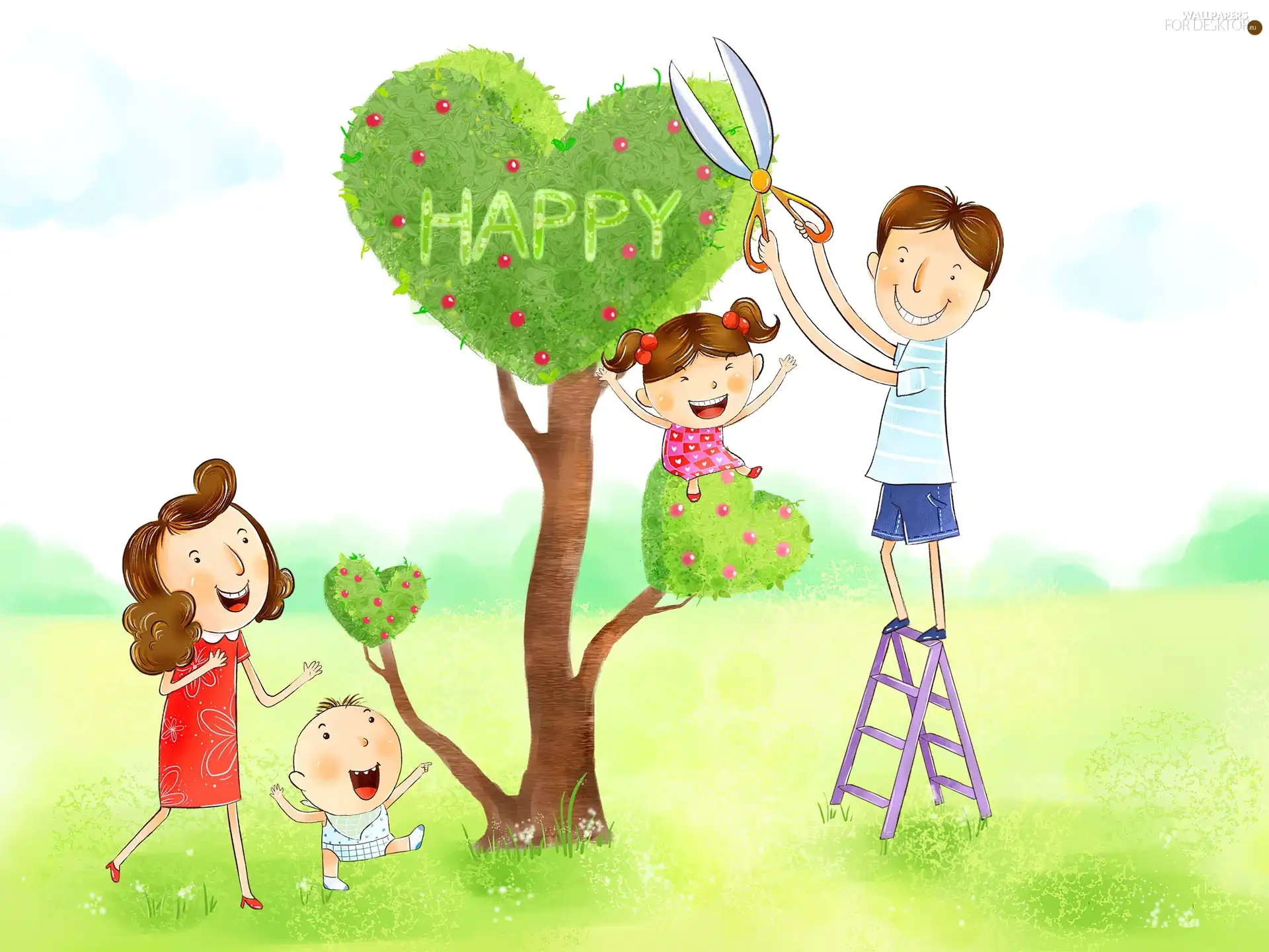 happiness, Family, sapling