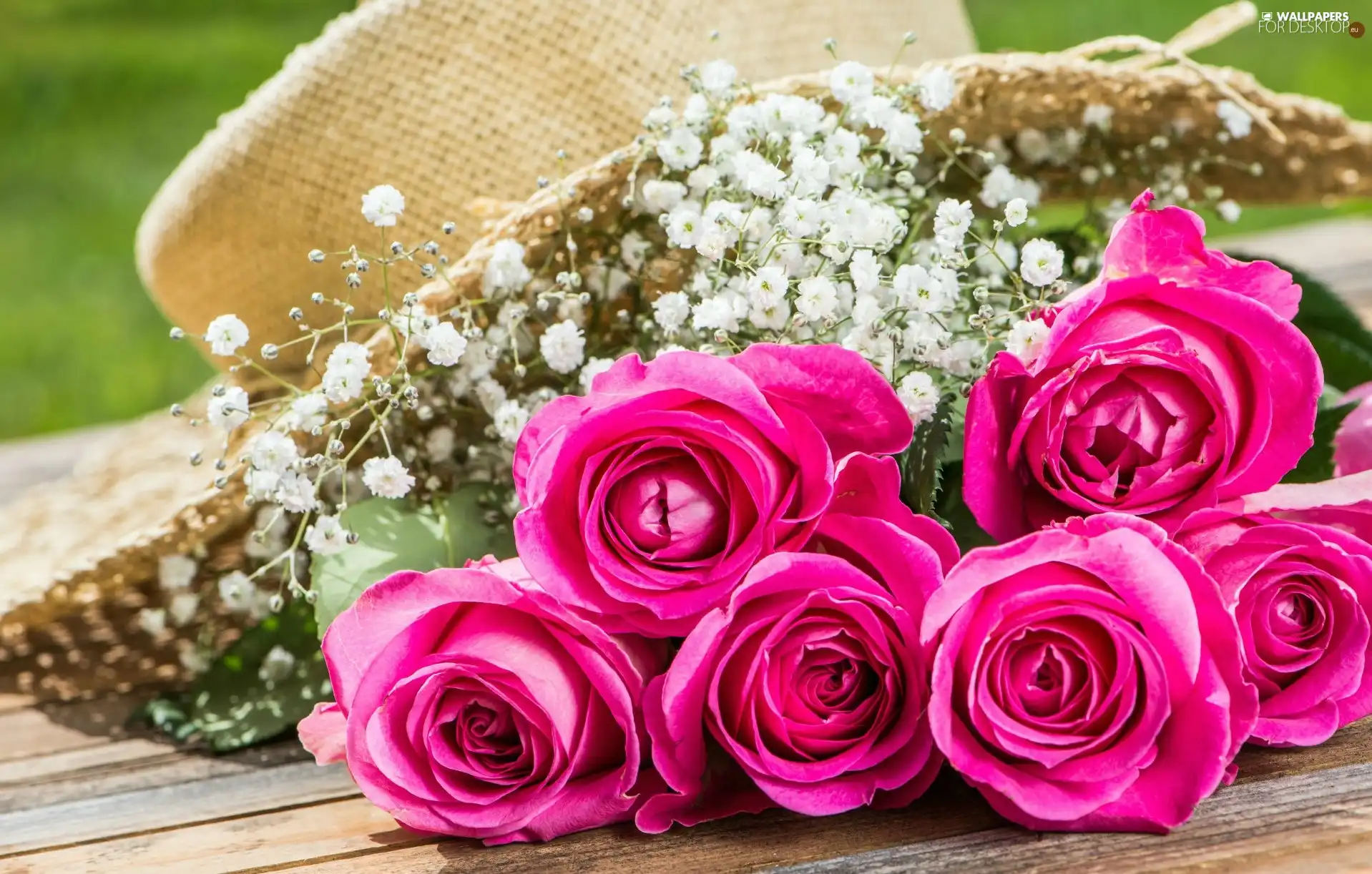 bouquet, rouge, Hat, pink