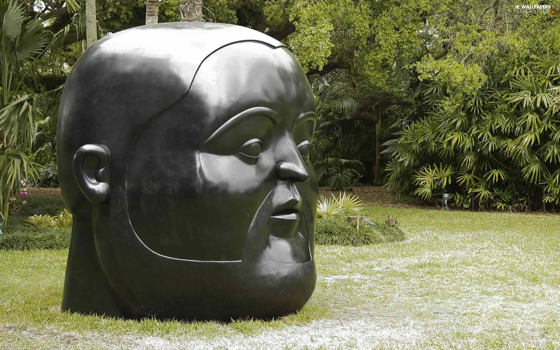 Garden, Statue monument, Head