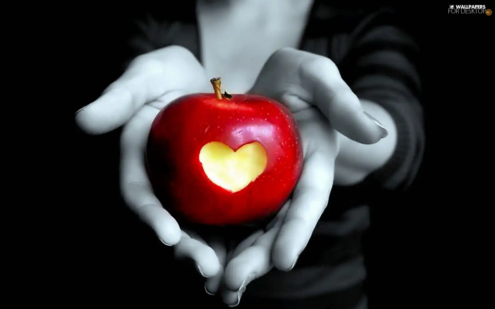 Heart, Red, Apple