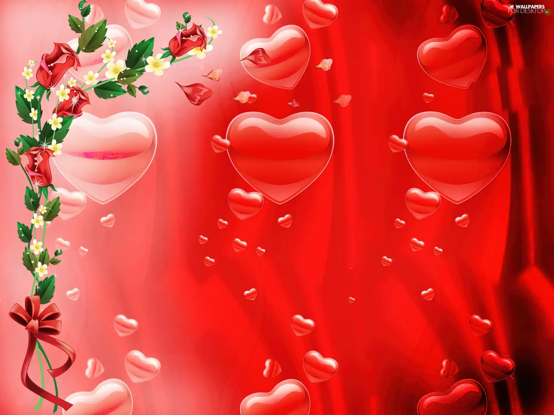 bouquet, flowers, heart, mixed