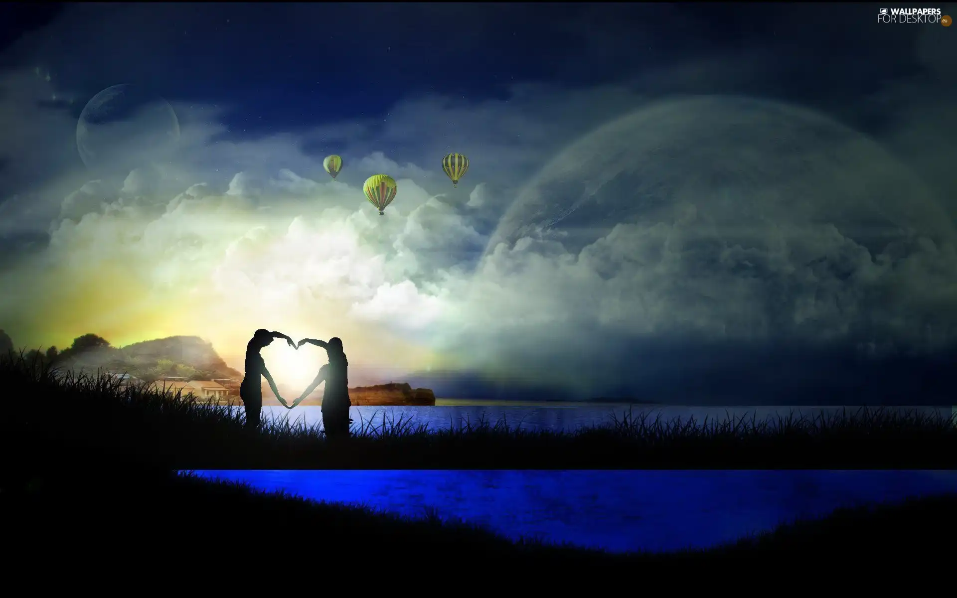 Sky, People, Heart, Night