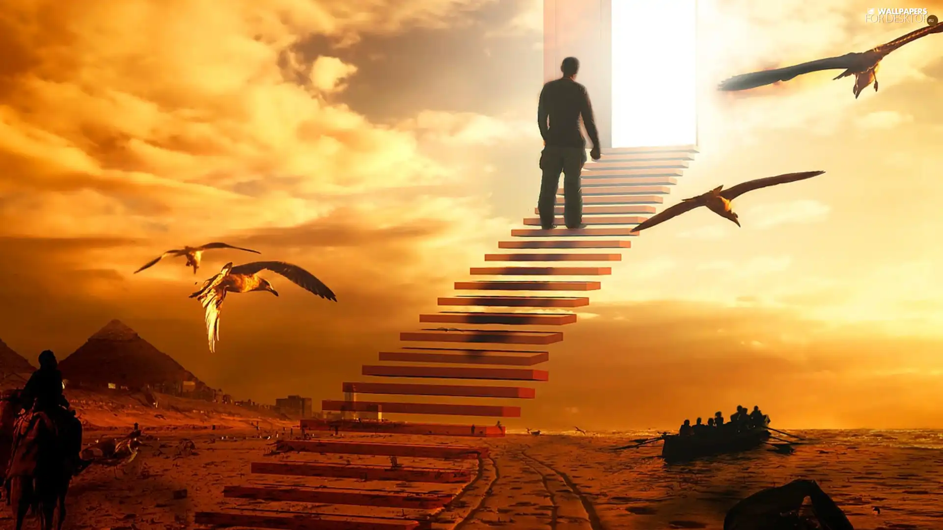a man, Do, Heaven, Stairs