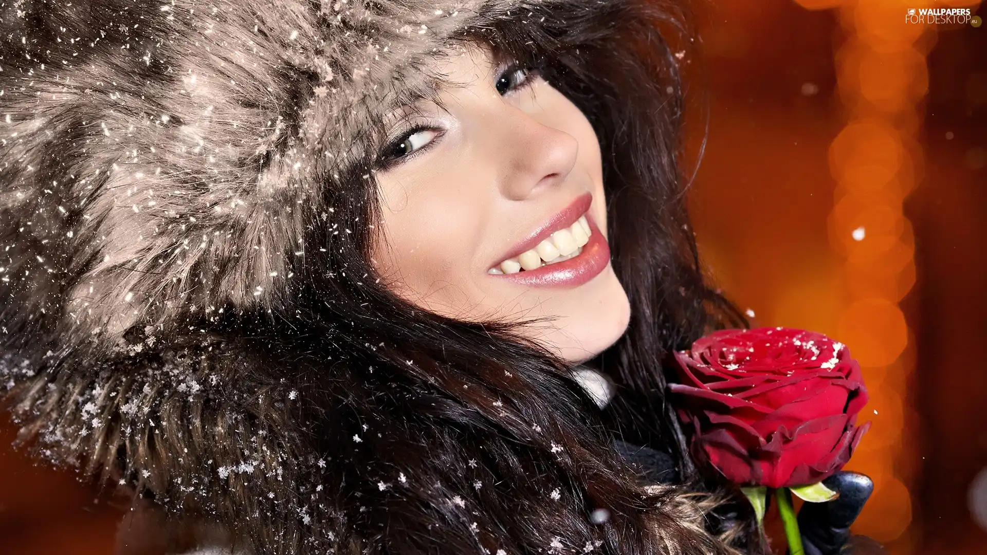 Winter, Women, red hot, rose, Hat, The look
