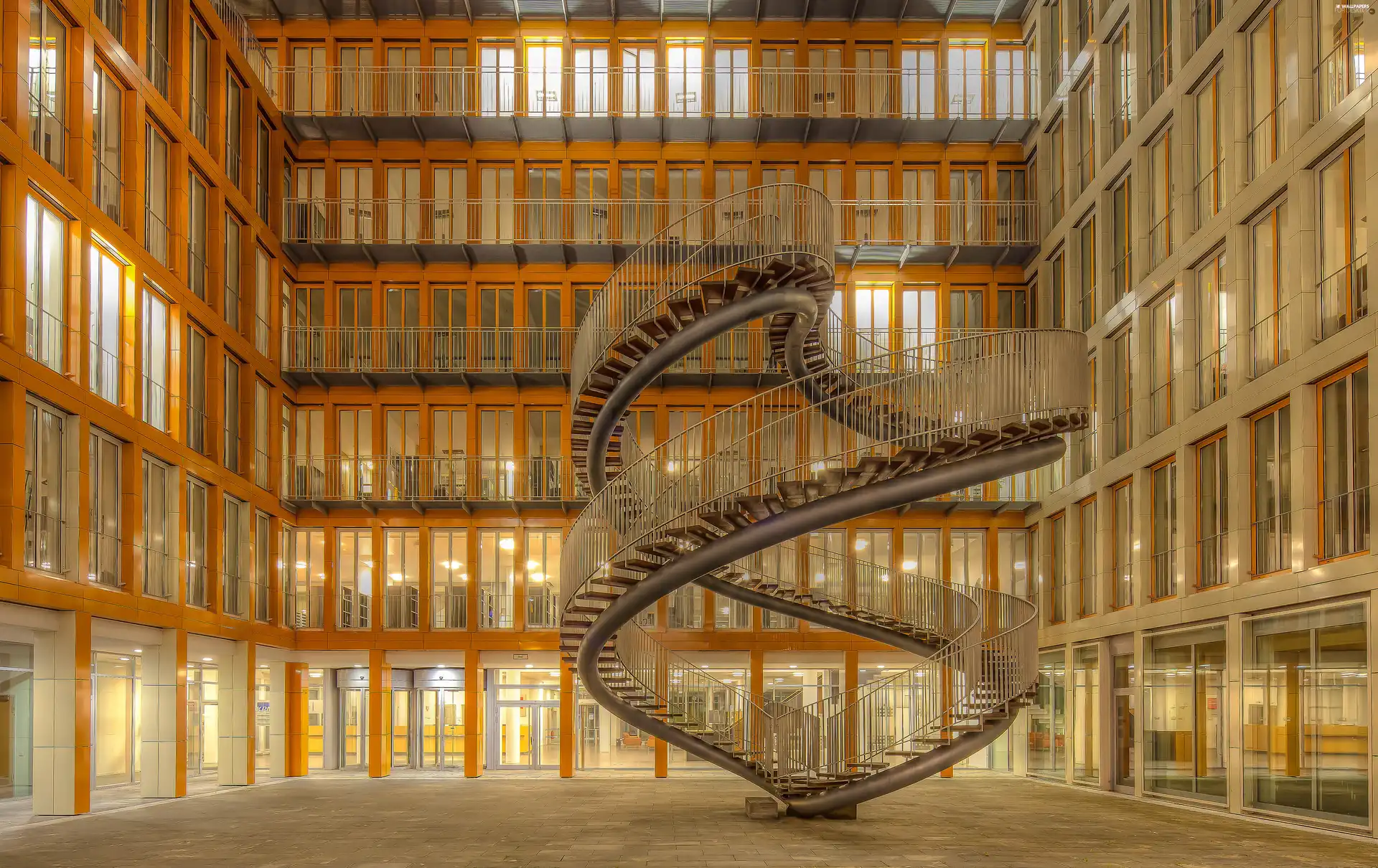 architecture, Stairs, House, Windows