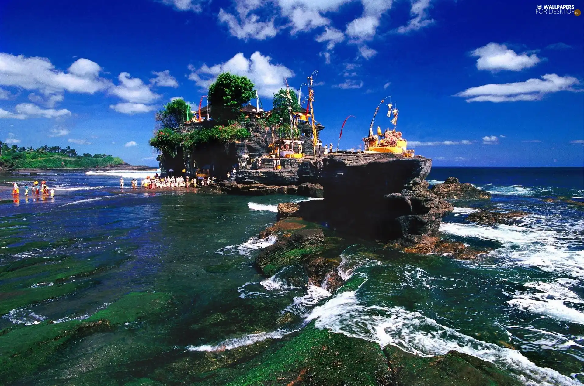 Houses, People, Island, Ocean, Bali