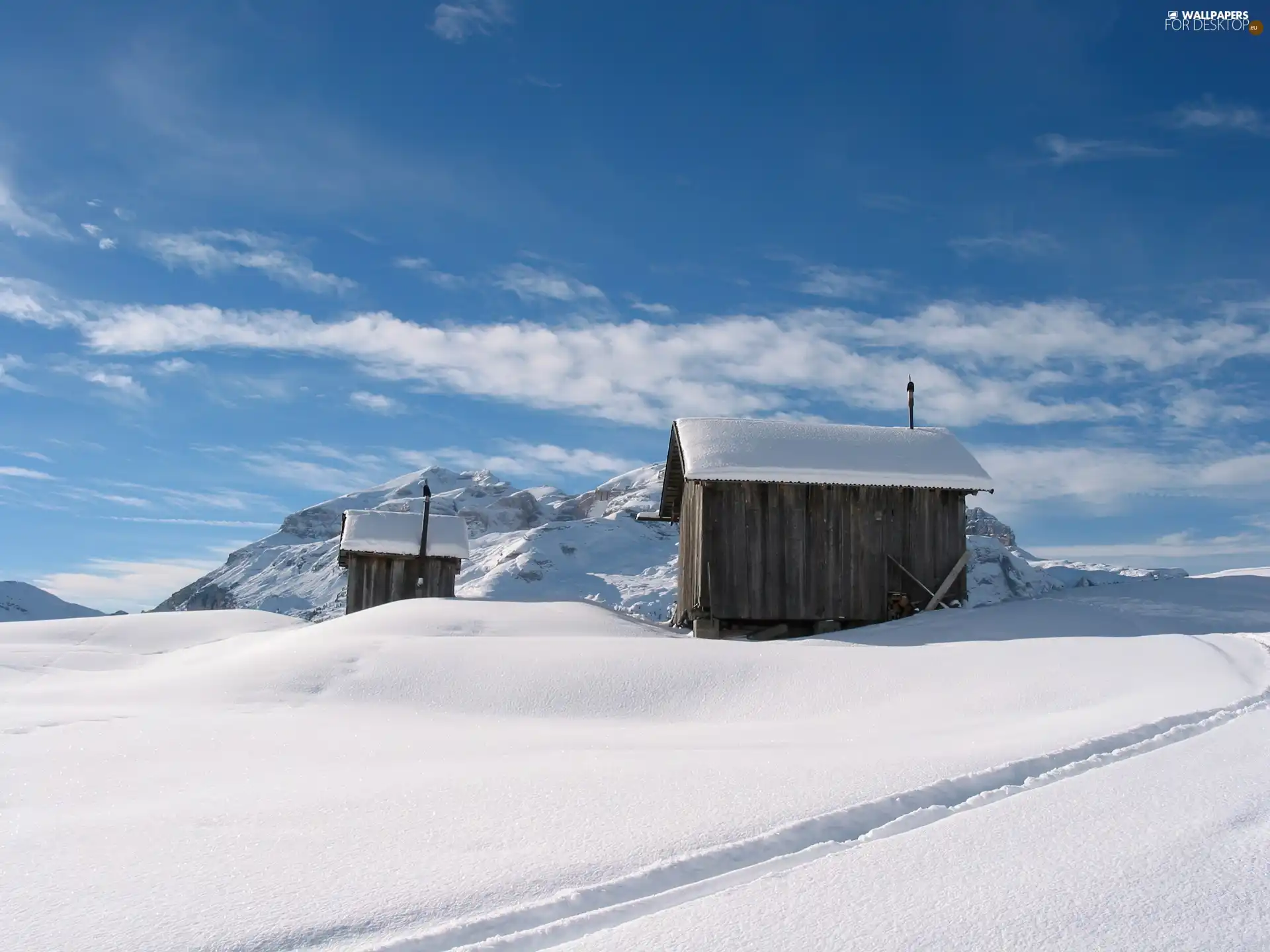 Houses, cover, snow