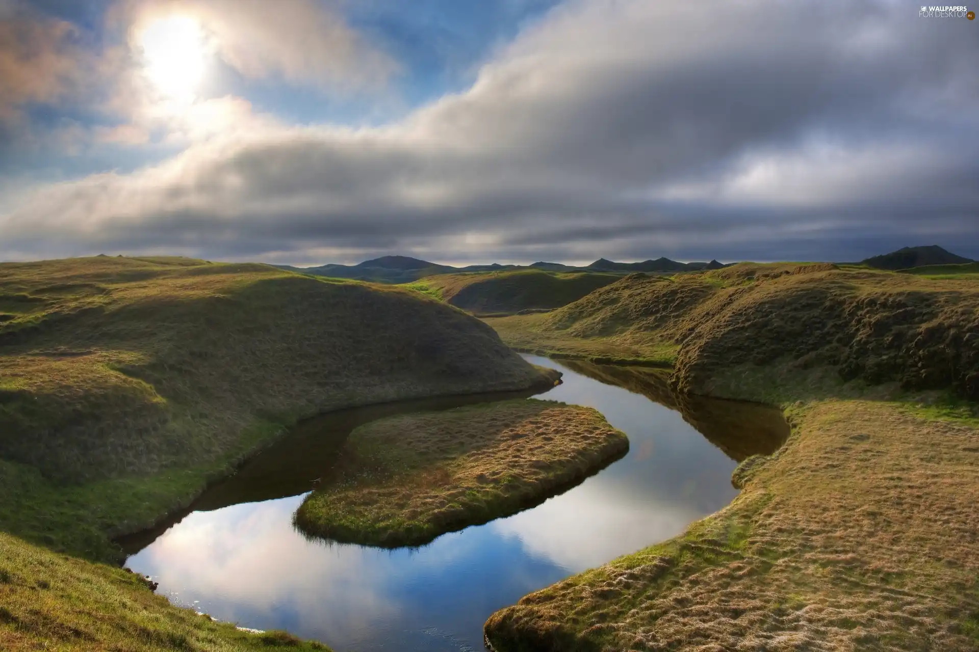 iceland, Mountains, River