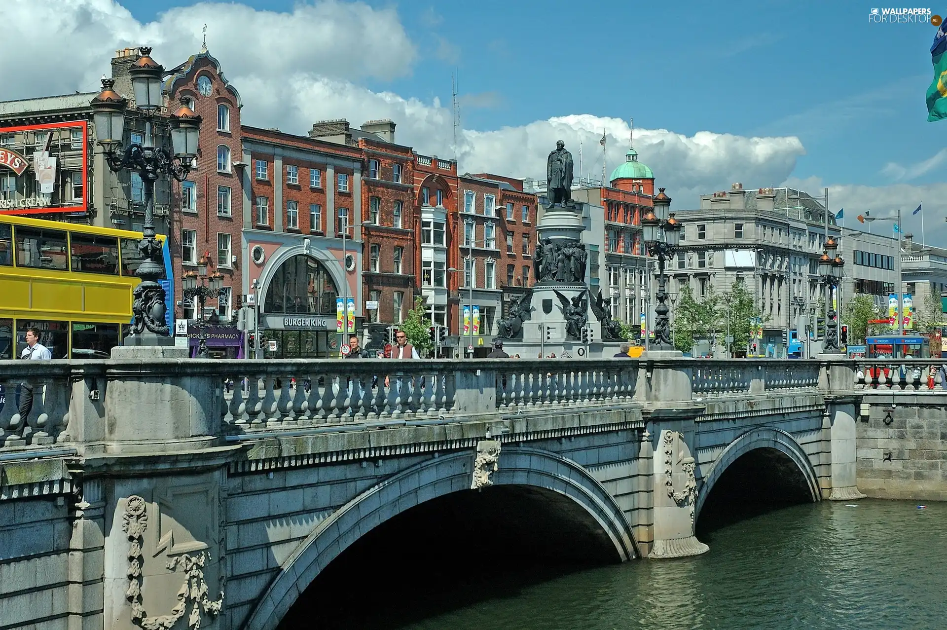 panorama, bridge, Ireland, town