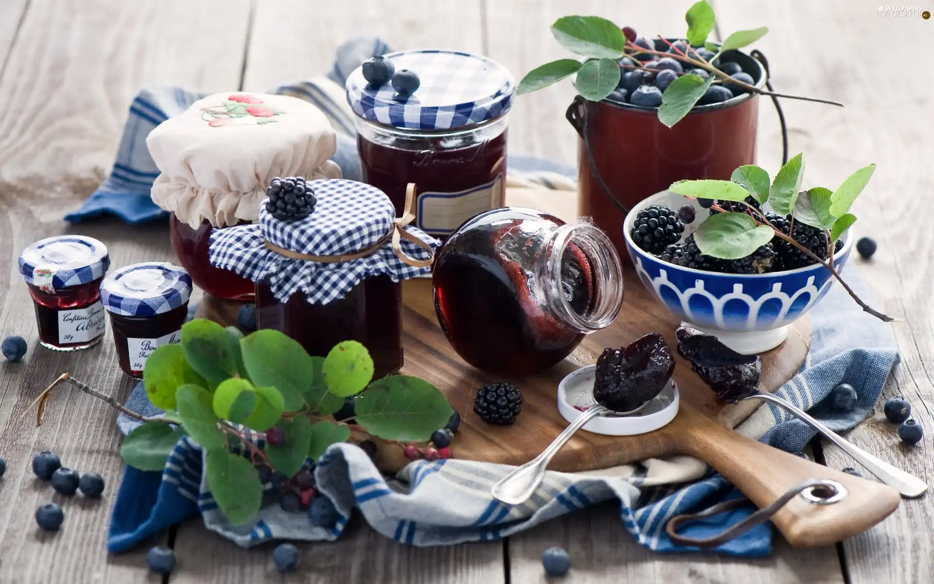 Jars, composition, Jam, Fruits, Preparations