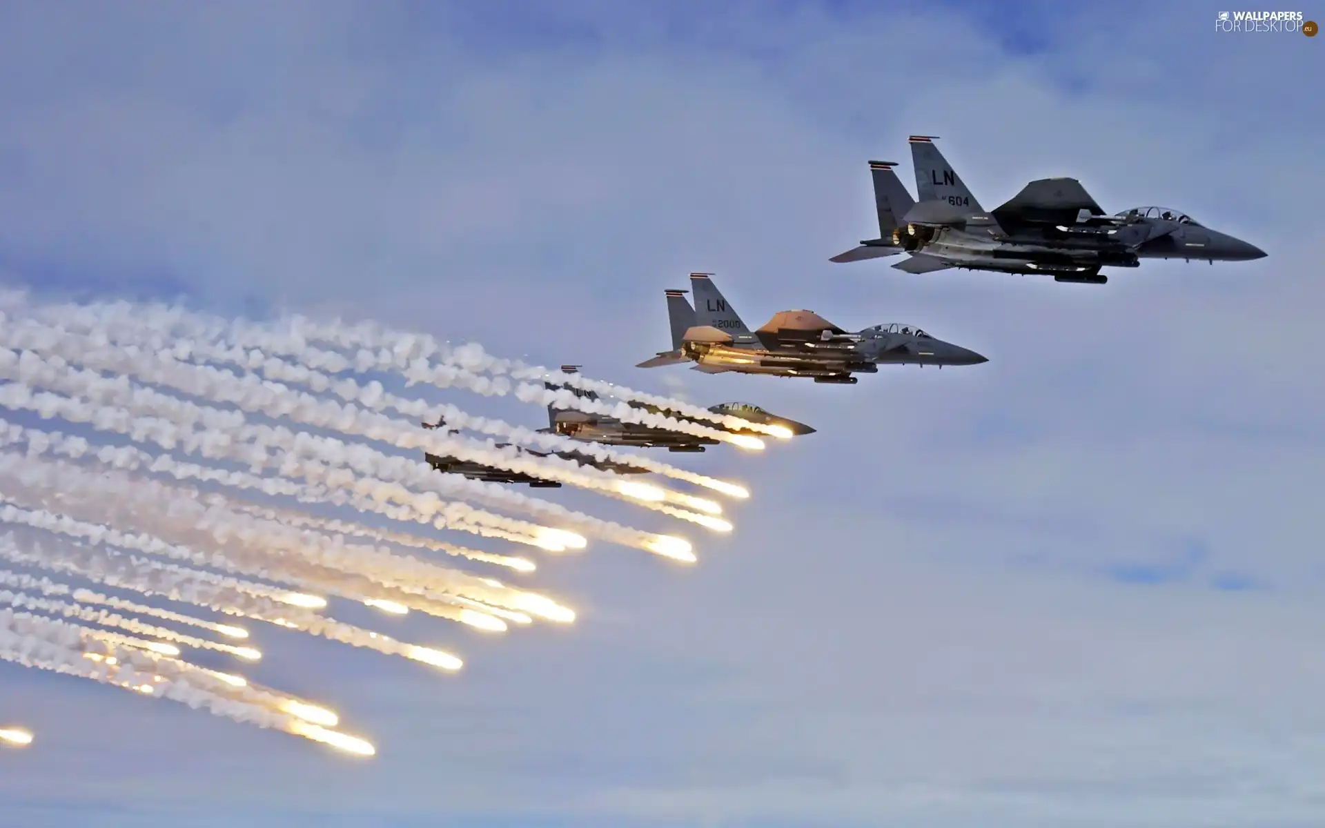 jets, Sky, rockets