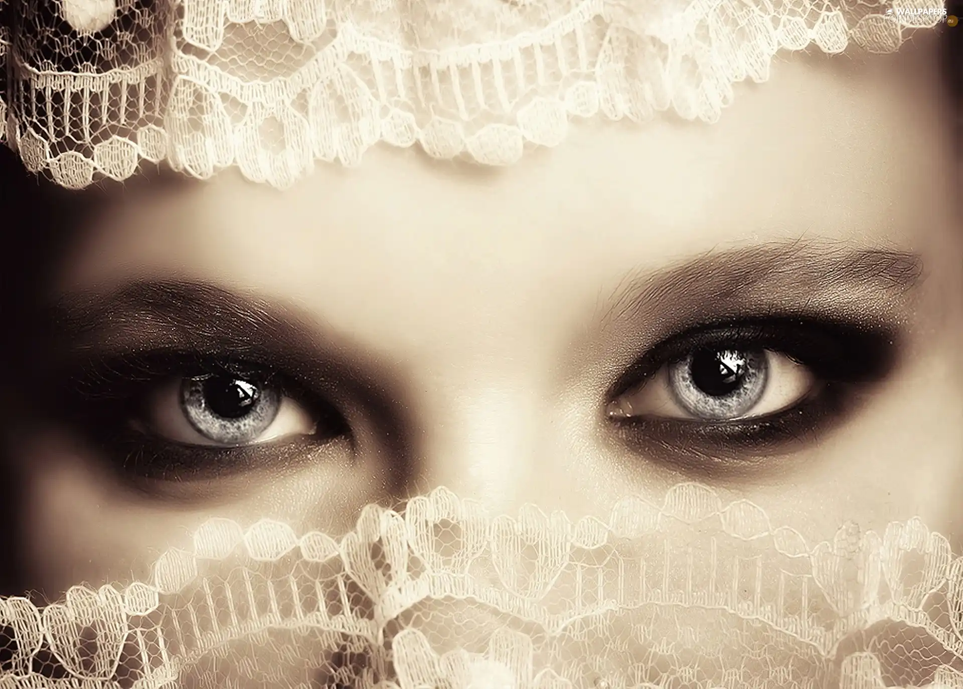 face, Eyes, lace, Womens