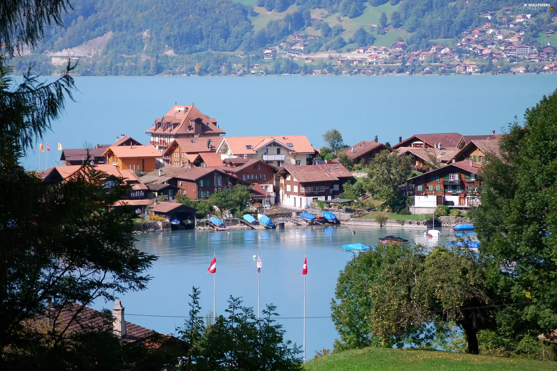 lake, Town, by