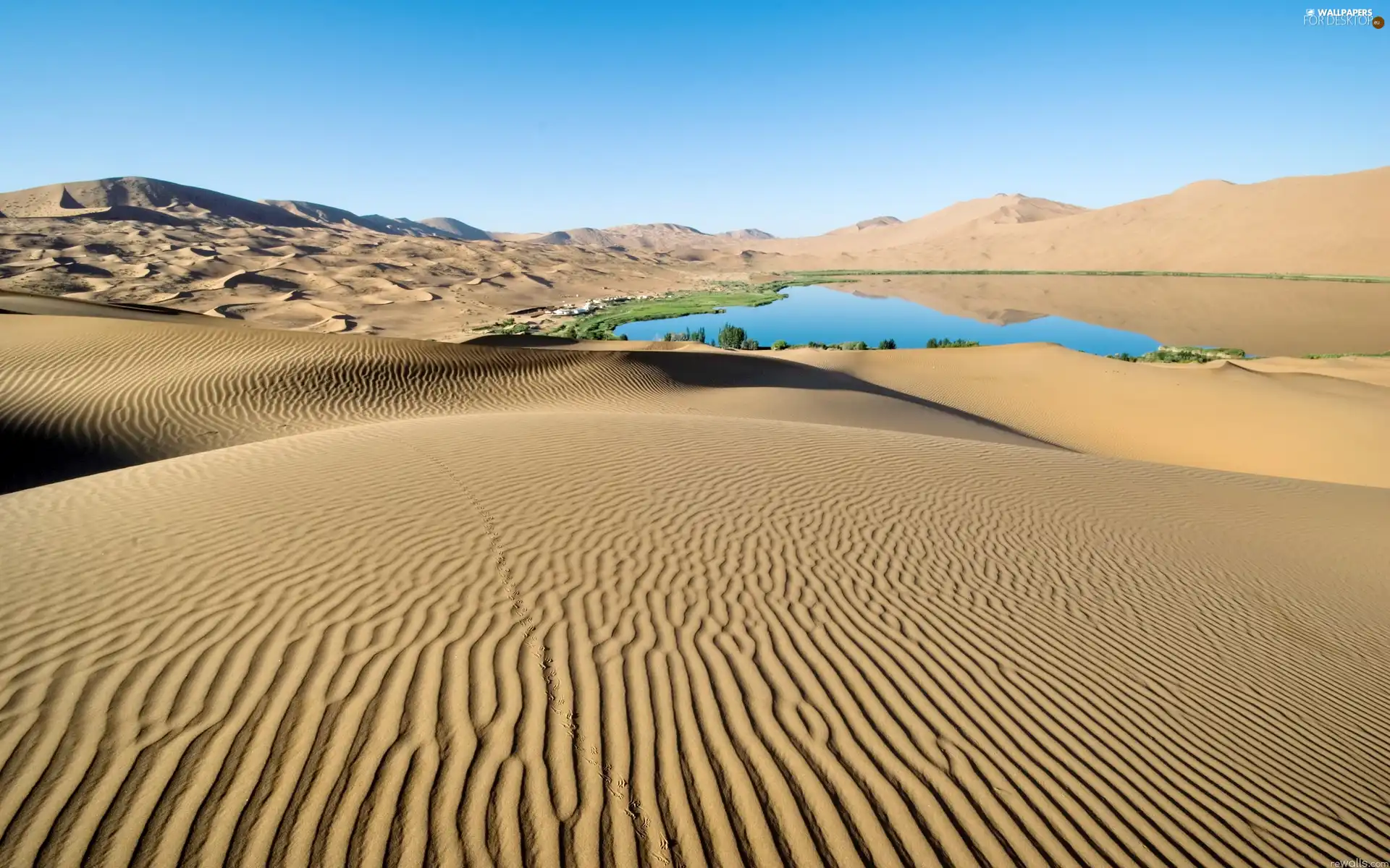 lake, Desert, Dunes