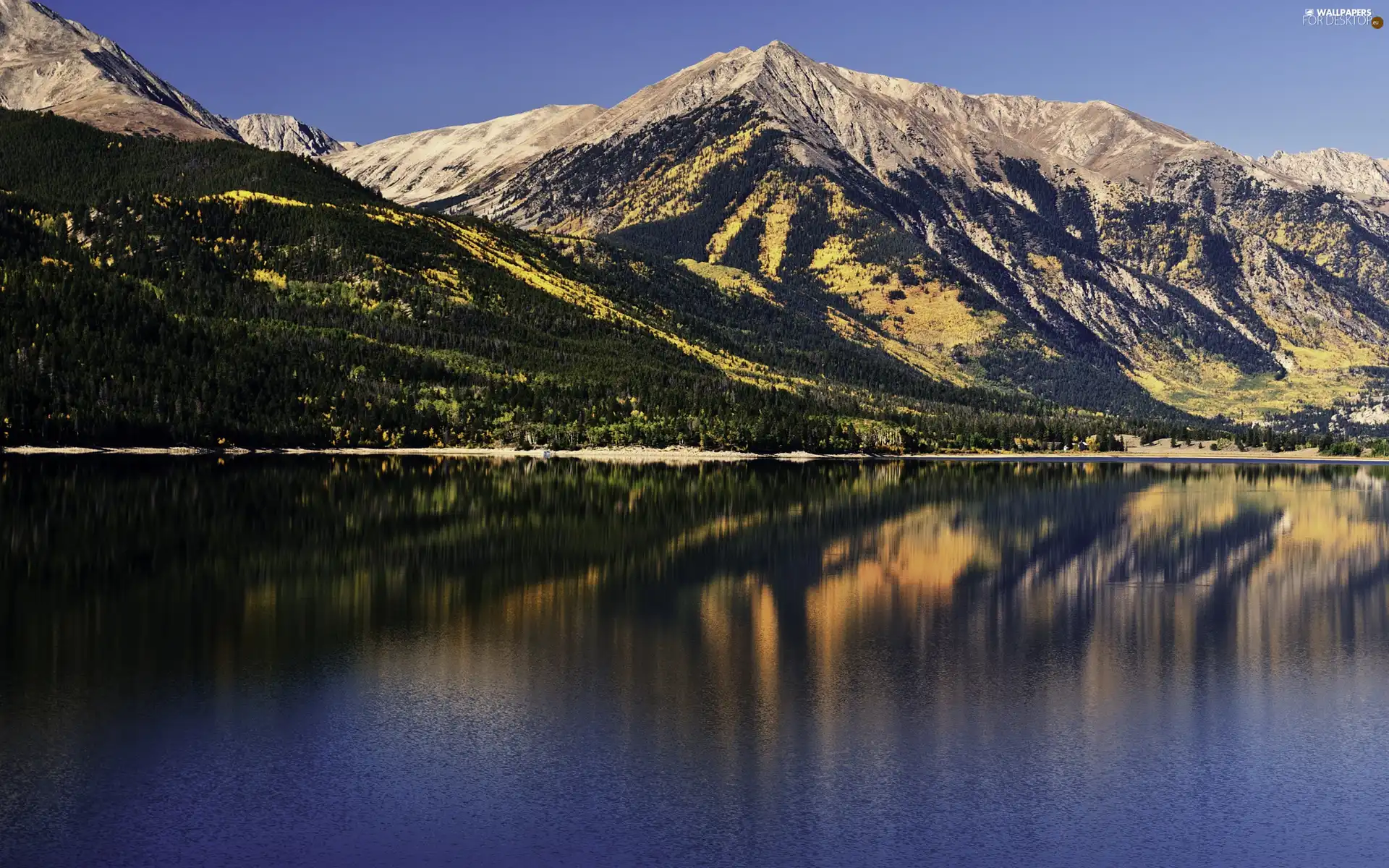 Mountains, lake