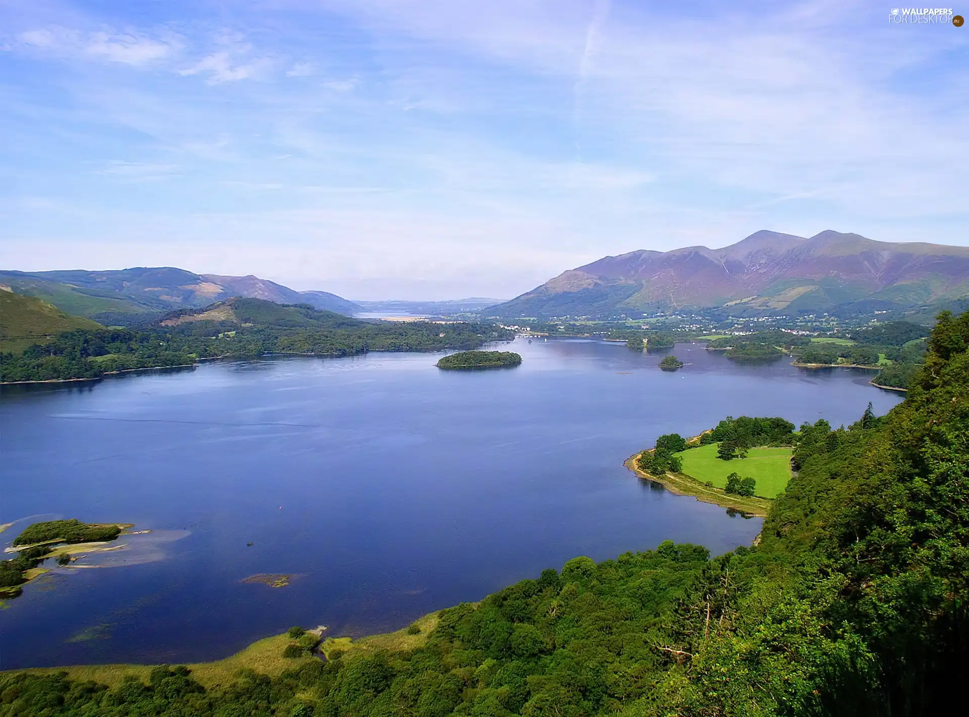 Mountains, lake