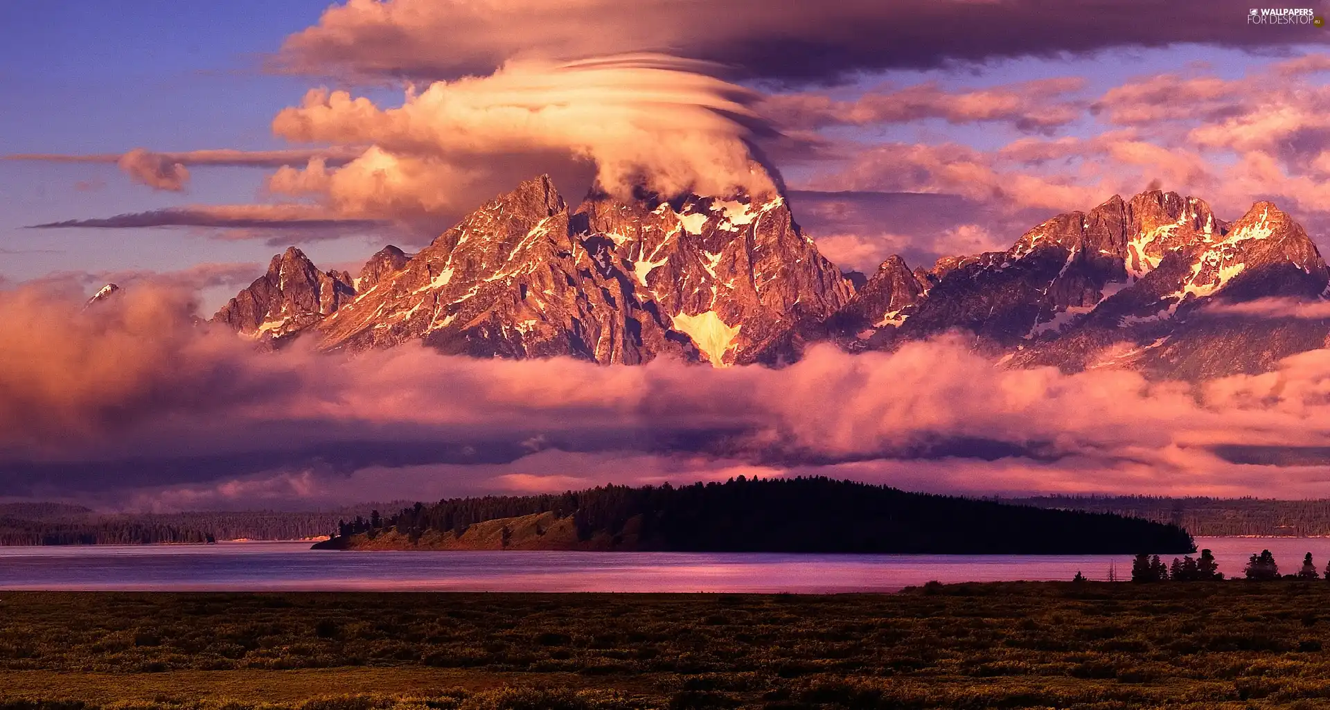 peaks, cloud, lake, ##