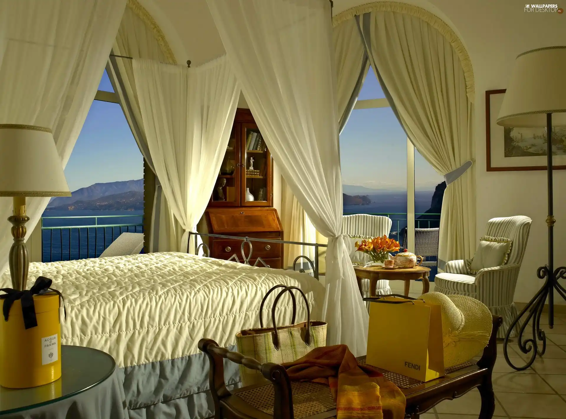 The hotel, Window, landscape, Bedroom