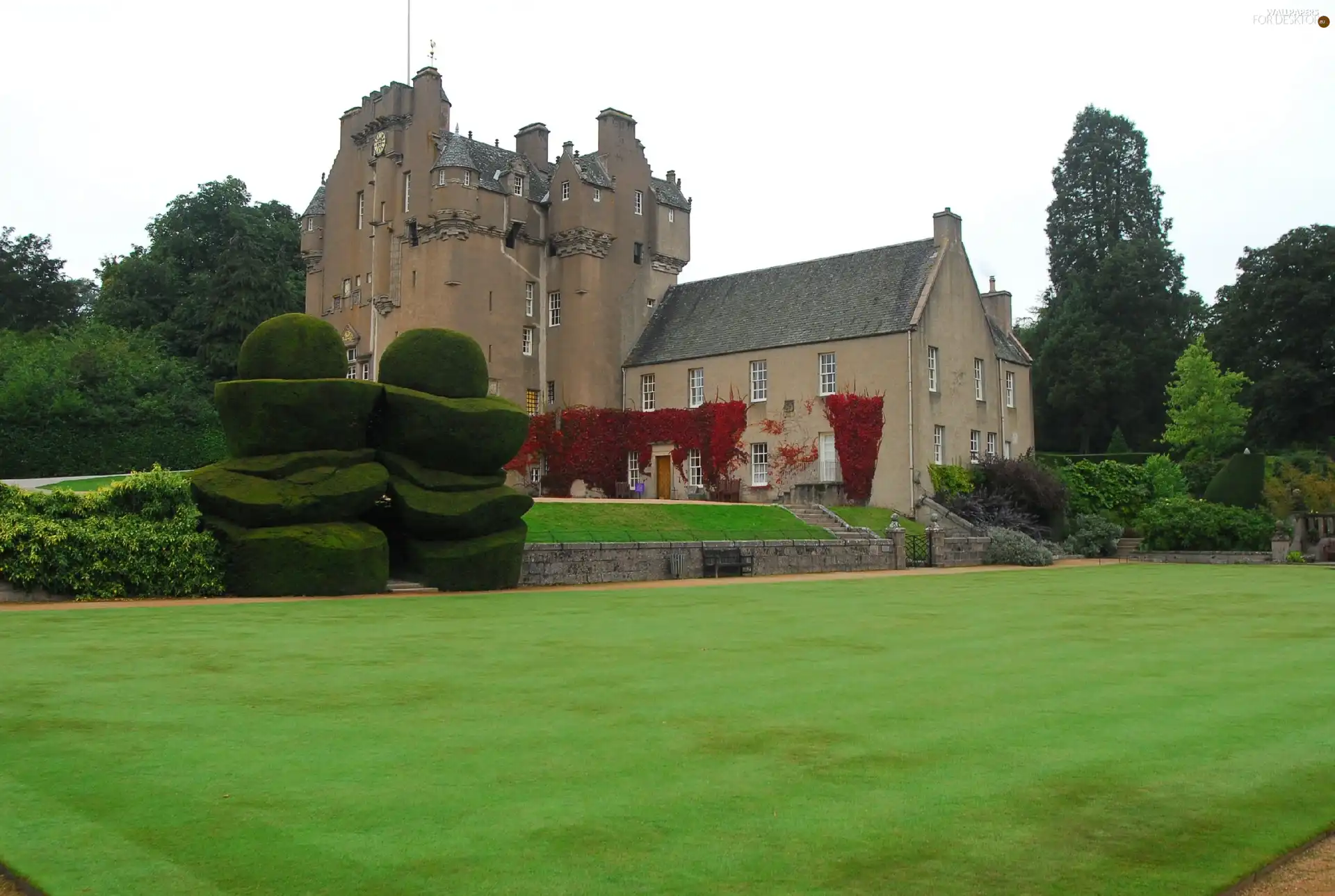 Castle, Scotland, Lawn, Crathes