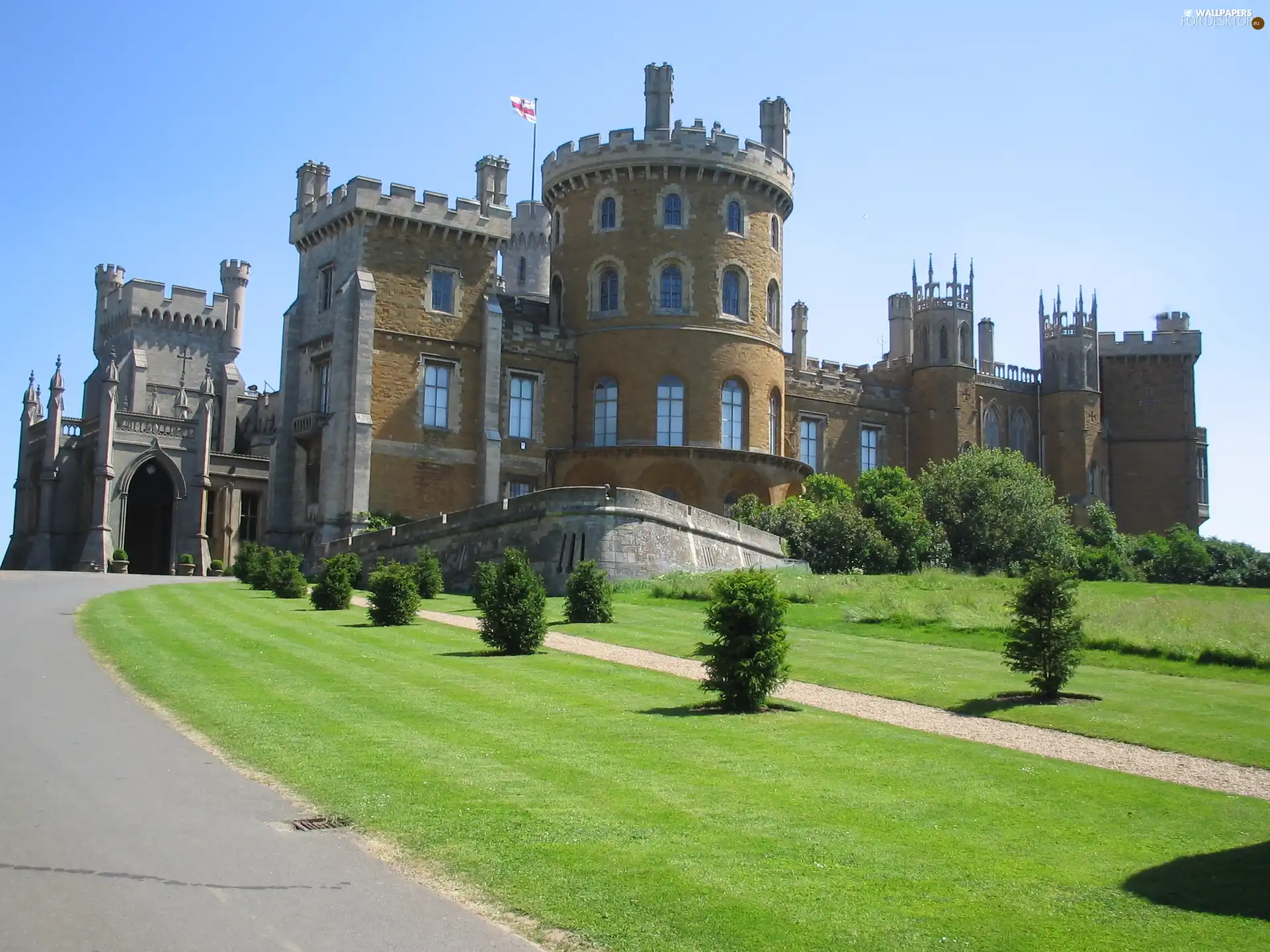 Lawn, Castle, driveway