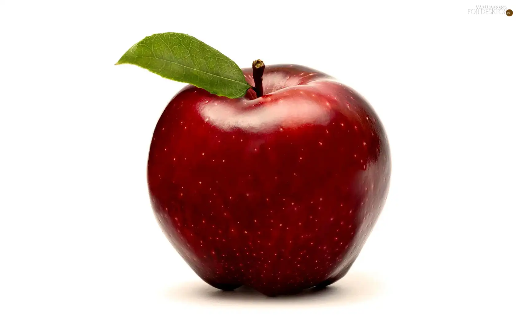 Red, Green, leaf, Apple