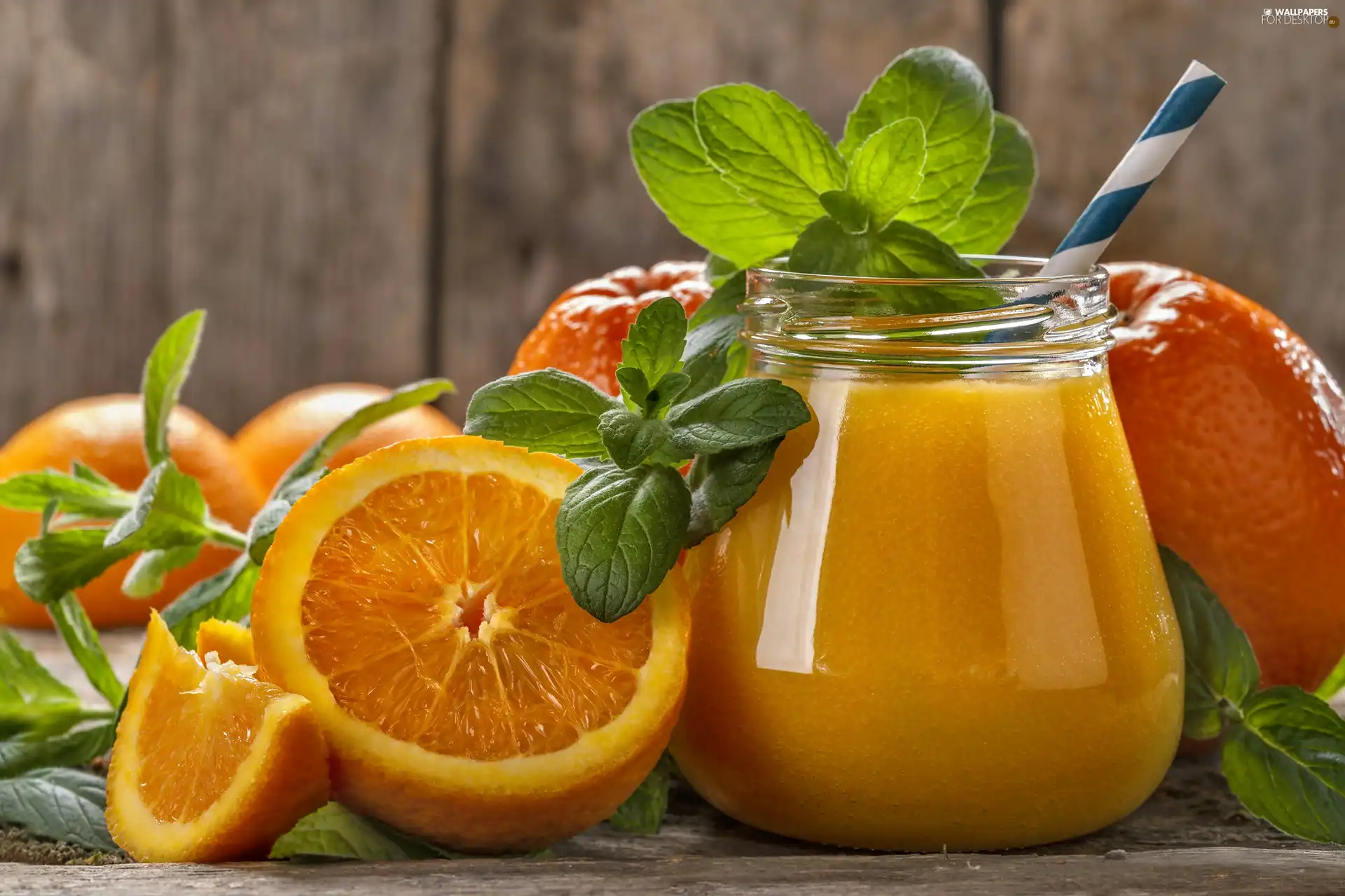 leaves, Straw, juice, jar, orange