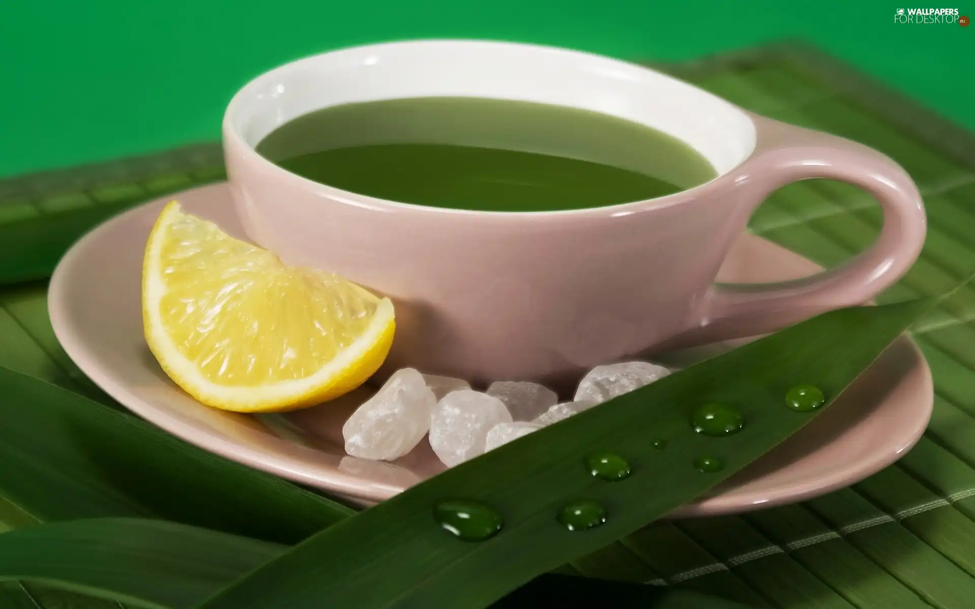 cup, tea, Lemon, green