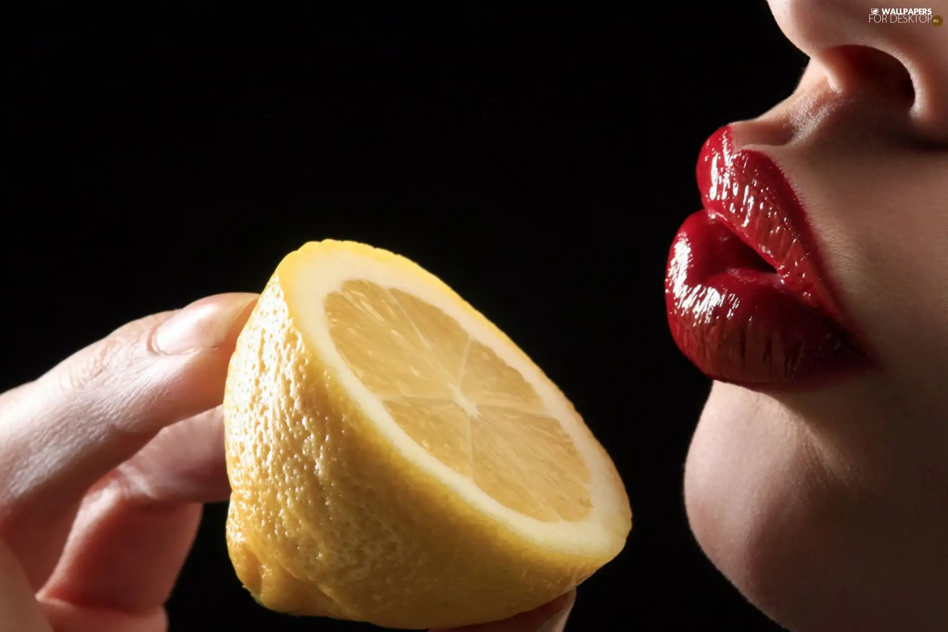 Lemon, Women, lips