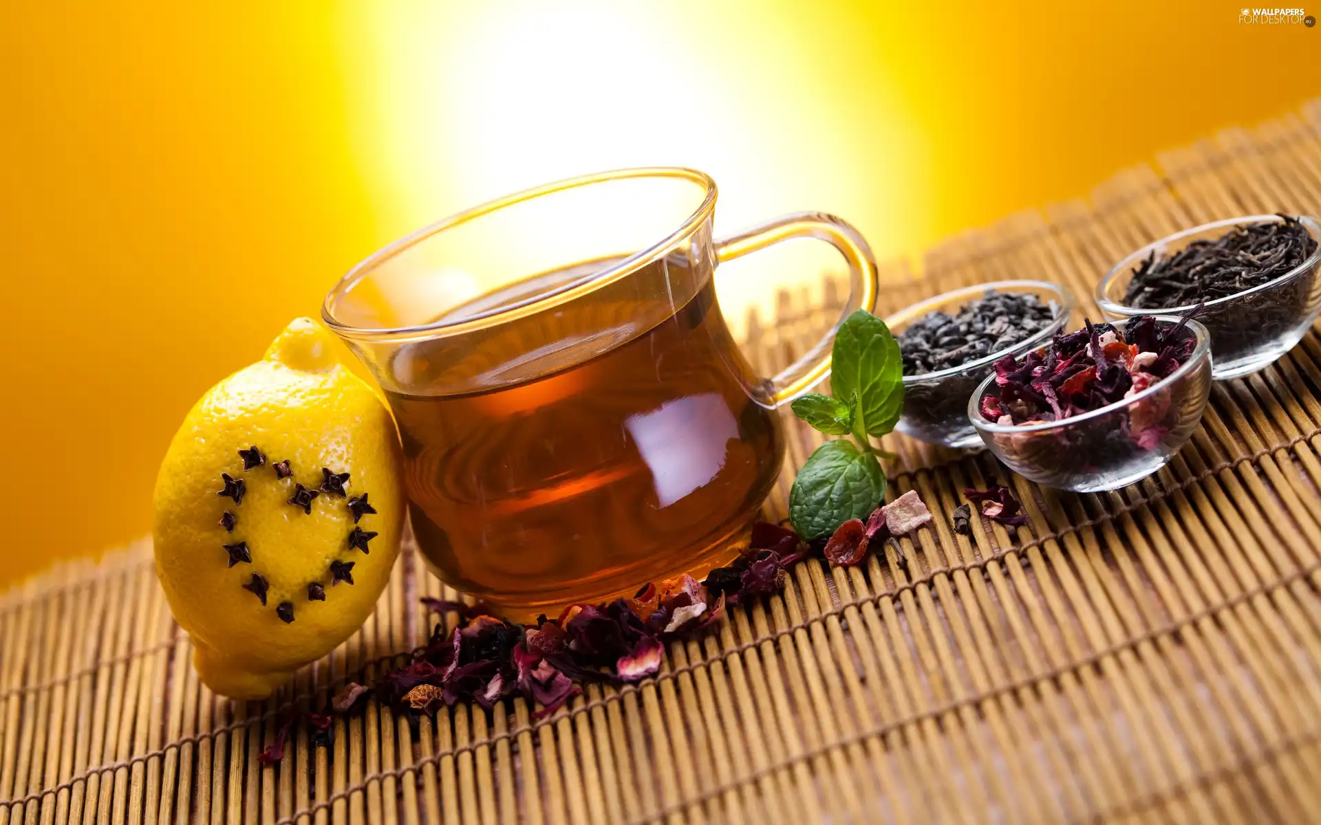 Lemon, cup, tea