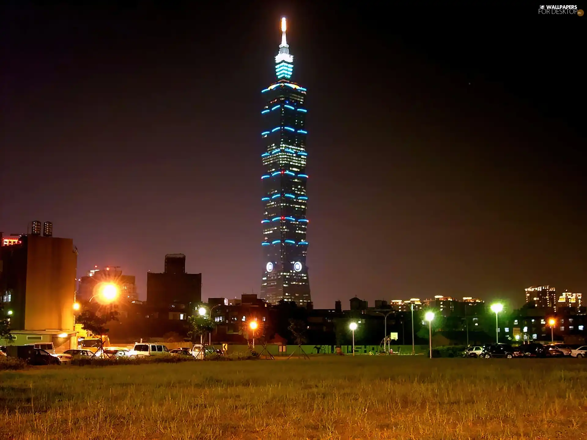 Taipei 101, Night, light, Tower